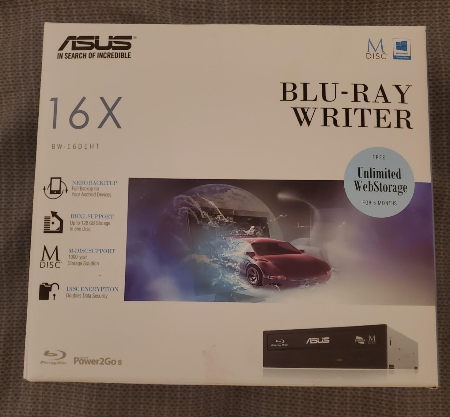 ASUS BW-16D1HT Ultra-Fast 16X Blu-ray Burner with M-DISC Support, Black, 1 Year Warranty customer photo 2