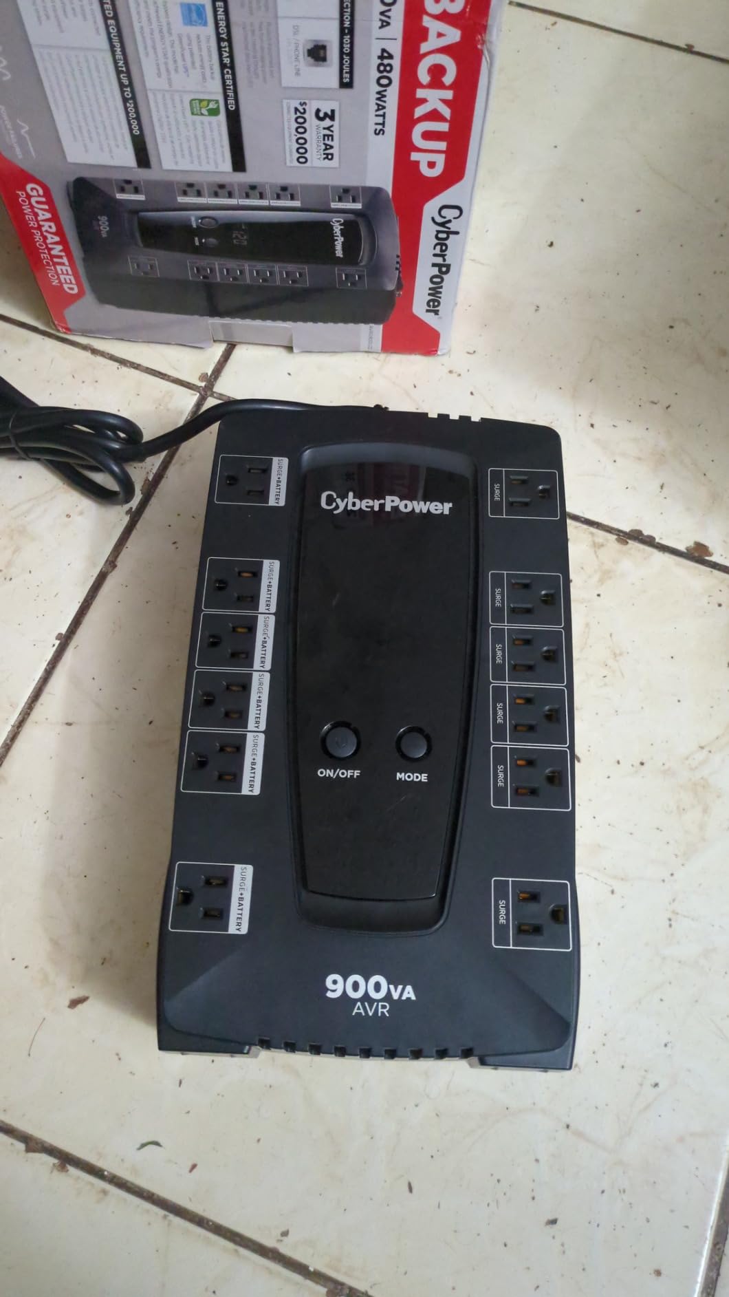CyberPower AVRG900LCD Intelligent LCD UPS Battery Backup | 900VA/480W, 12 Outlets, AVR, Compact, UL Certified customer photo 2