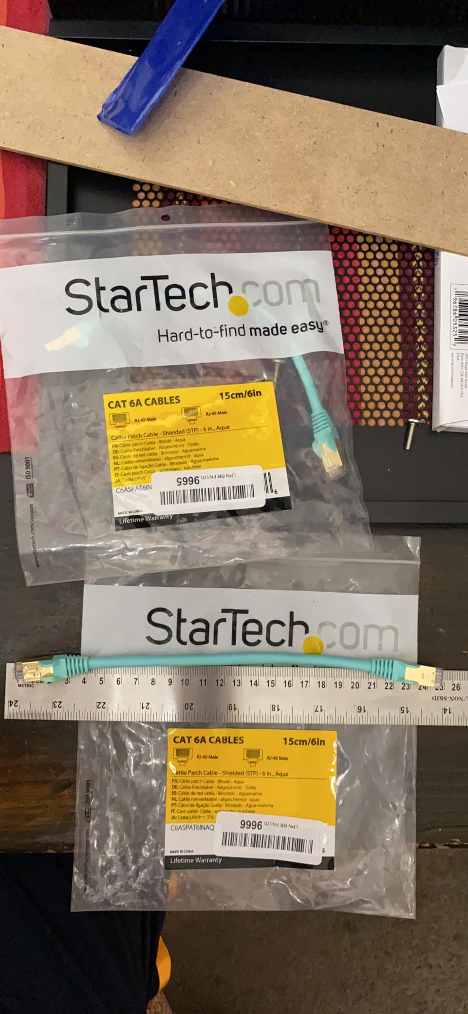 StarTech 10ft Cat6a Snagless Ethernet Cable, Black (C6ASPAT10BK) | 100W PoE delivery, Gold-plated RJ45, Patch Cable, Ethernet Cord, Gigabit, Network, Strain Relief, TIA, 26AWG copper, Shielded customer photo 2