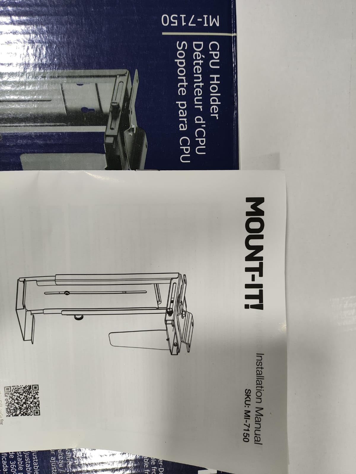 Mount-It! CPU Under Desk Mount Bracket - Computer Tower Wall and Under Counter Holder, 360 Degree Swivel Adjustable Height and Width Wall-Mountable customer photo 1