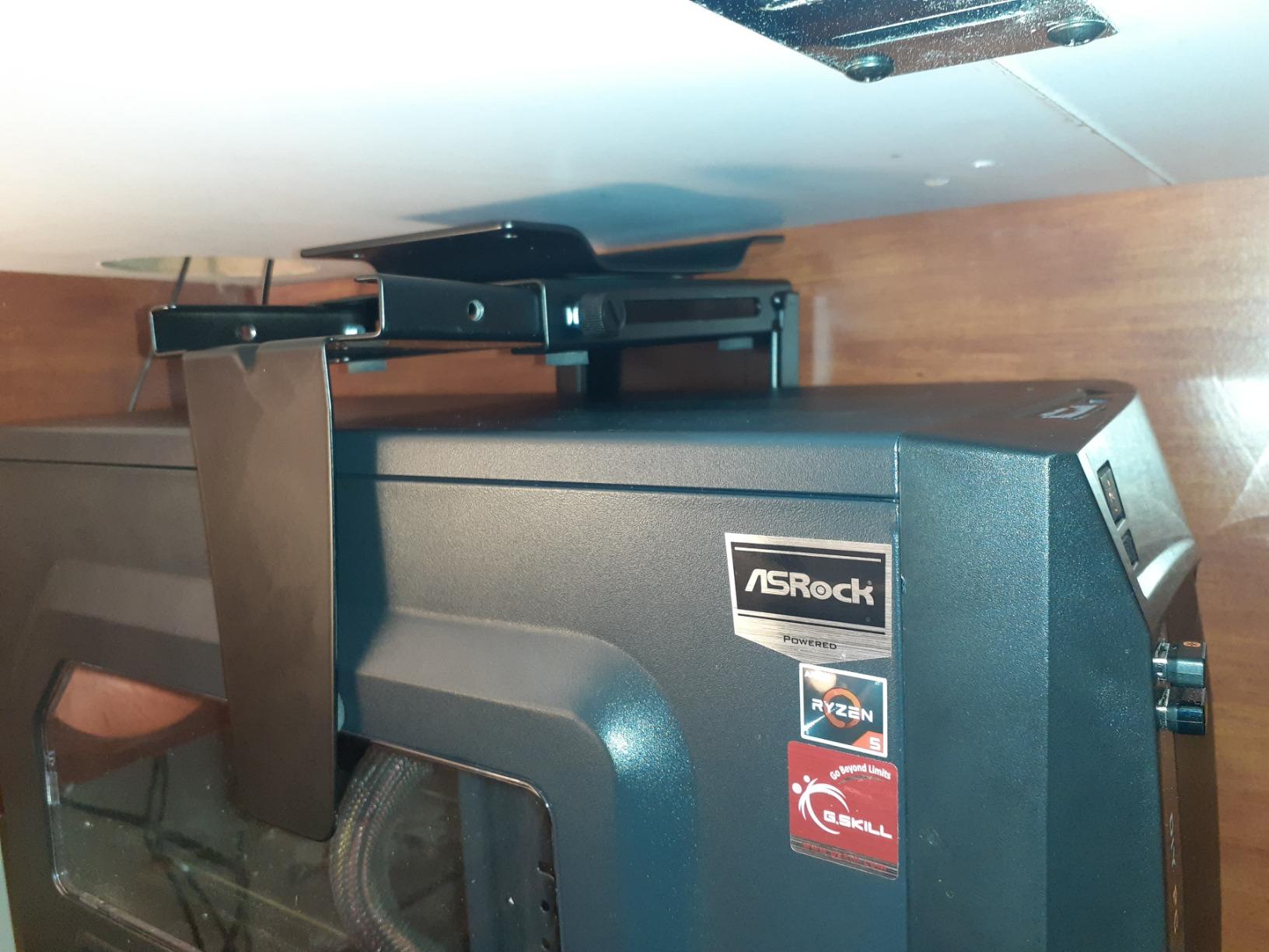 Mount-It! CPU Under Desk Mount Bracket - Computer Tower Wall and Under Counter Holder, 360 Degree Swivel Adjustable Height and Width Wall-Mountable customer photo 2