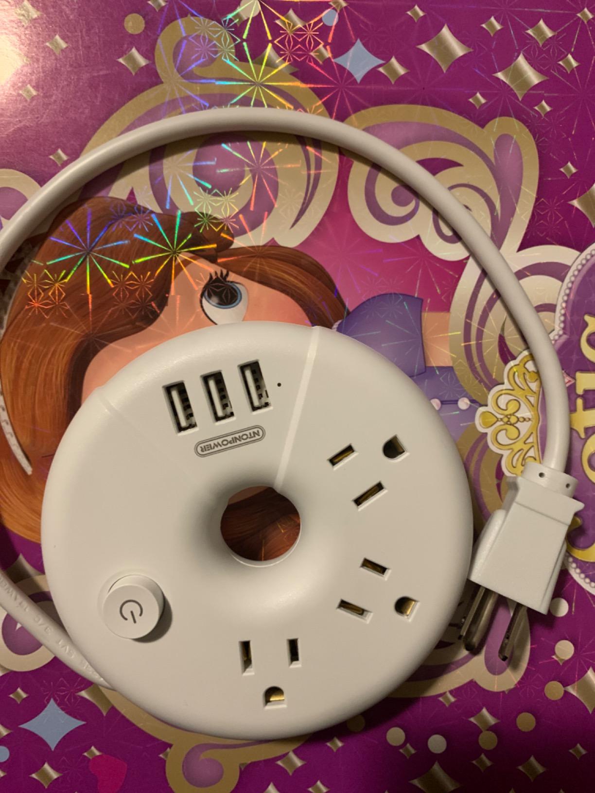 Travel Power Strip, NTONPOWER 3 Outlets 3 USB (1 USB C) Cruise Approved Power Strip, Short Extension Cord 3ft, Travel Essentials for Home, Hotels, Cruise Ship, Vacation, White customer photo 1