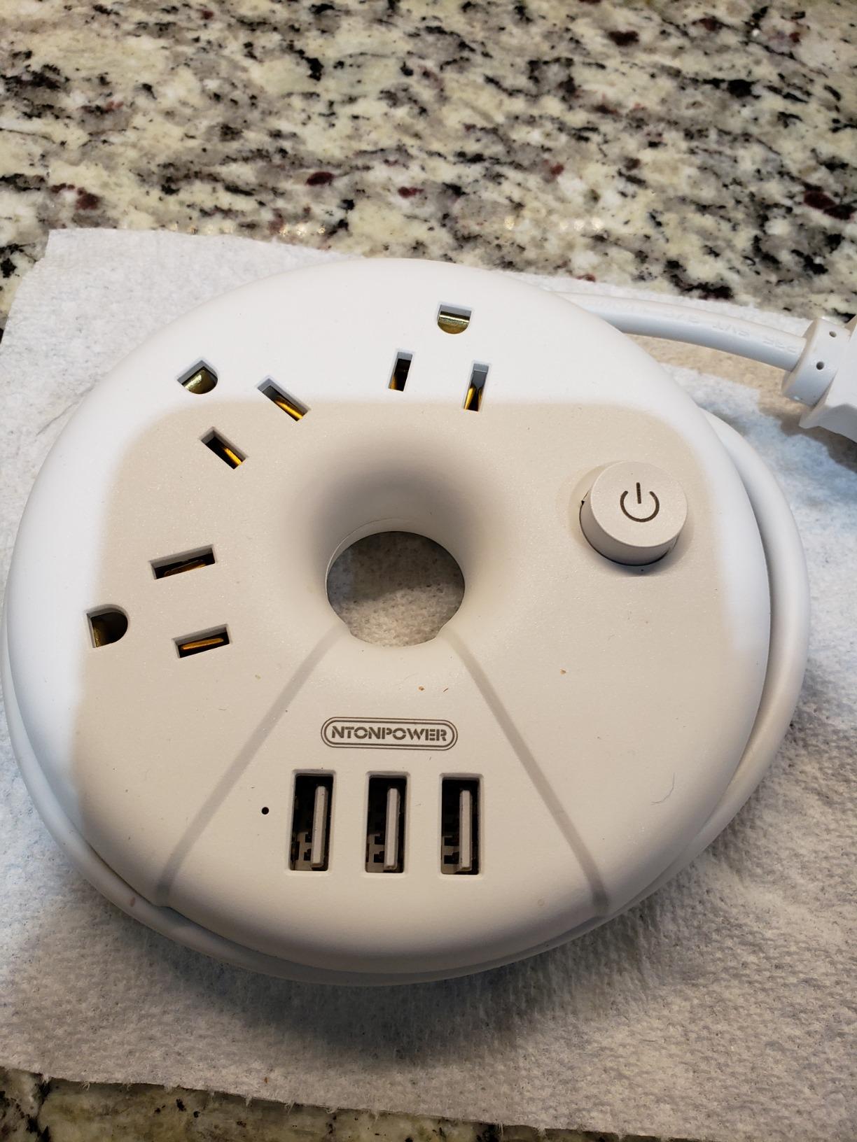 Travel Power Strip, NTONPOWER 3 Outlets 3 USB (1 USB C) Cruise Approved Power Strip, Short Extension Cord 3ft, Travel Essentials for Home, Hotels, Cruise Ship, Vacation, White customer photo 2