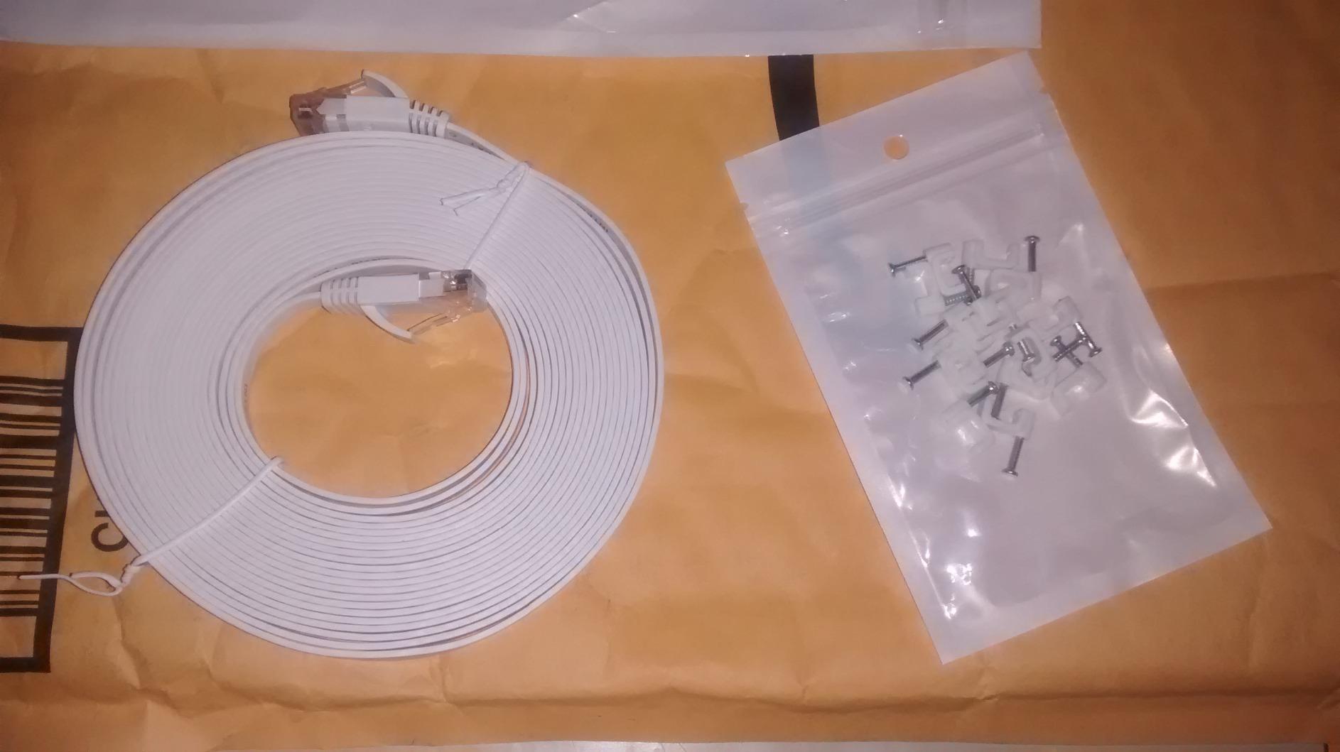 BUSOHE Cat6 Ethernet Cable 20 FT White, Cat-6 Flat RJ45 Computer Internet LAN Network Ethernet Patch Cable Cord - 20 Feet customer photo 1