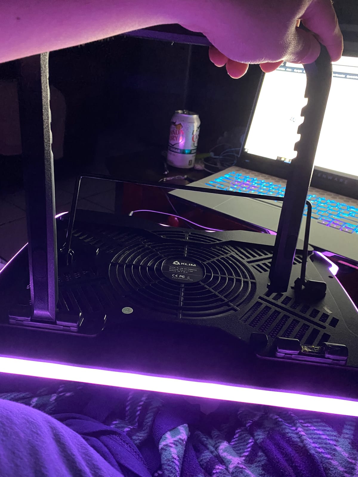 KLIM Ultimate - RGB Laptop Cooling Pad with LED Rim - NEW - Gaming Laptop Cooler - USB Powered Fan - Very Stable and Silent Laptop Stand - Compatible up to 17
