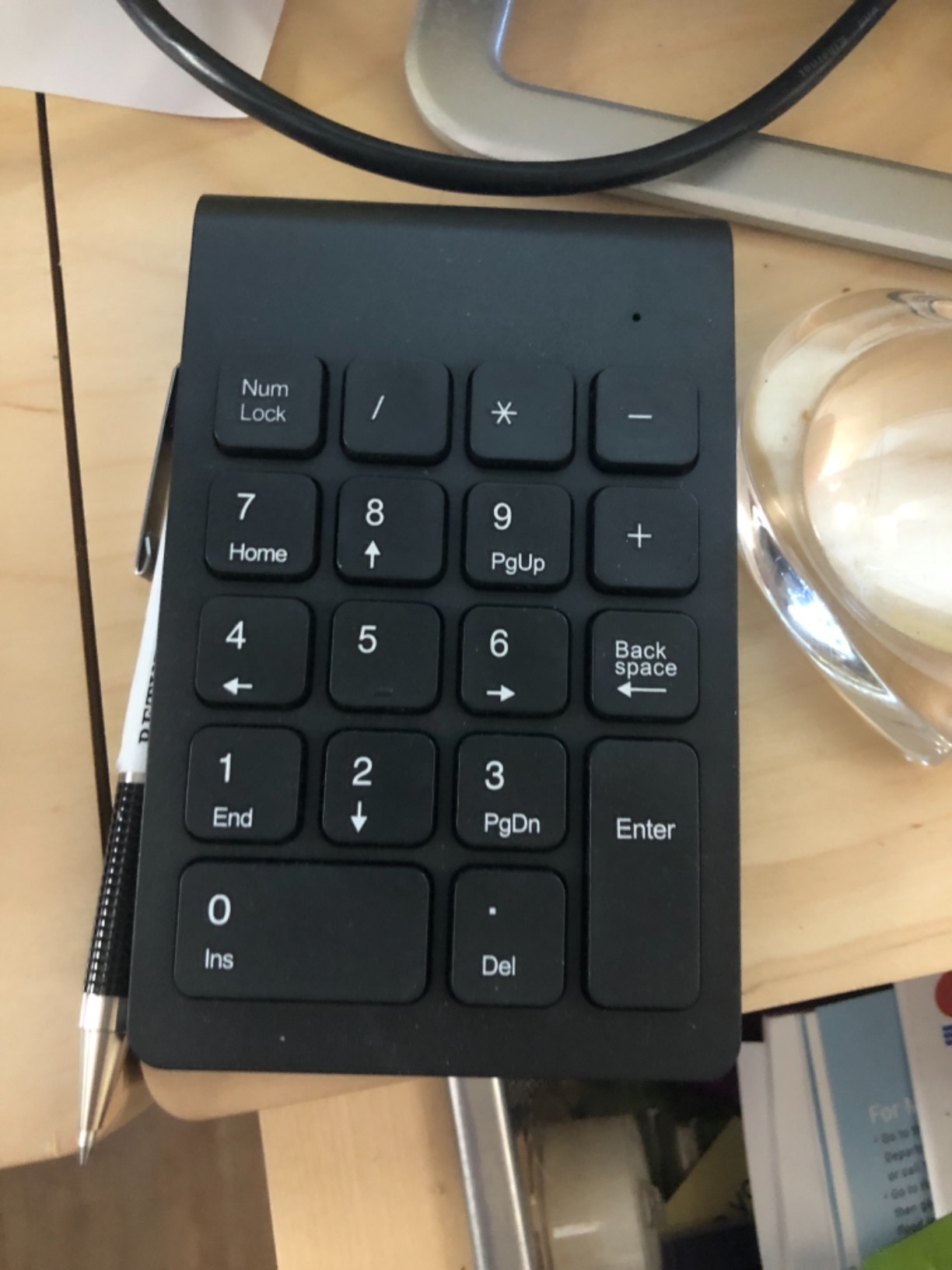 TRELC Wireless Numeric Keypad, Mini 2.4G 18 Keys Number Pad, Portable Silent Financial Accounting Numeric Keypad Keyboard Extensions with Wireless Mouse for Laptop, PC, Desktop, Notebook (Black) customer photo 2
