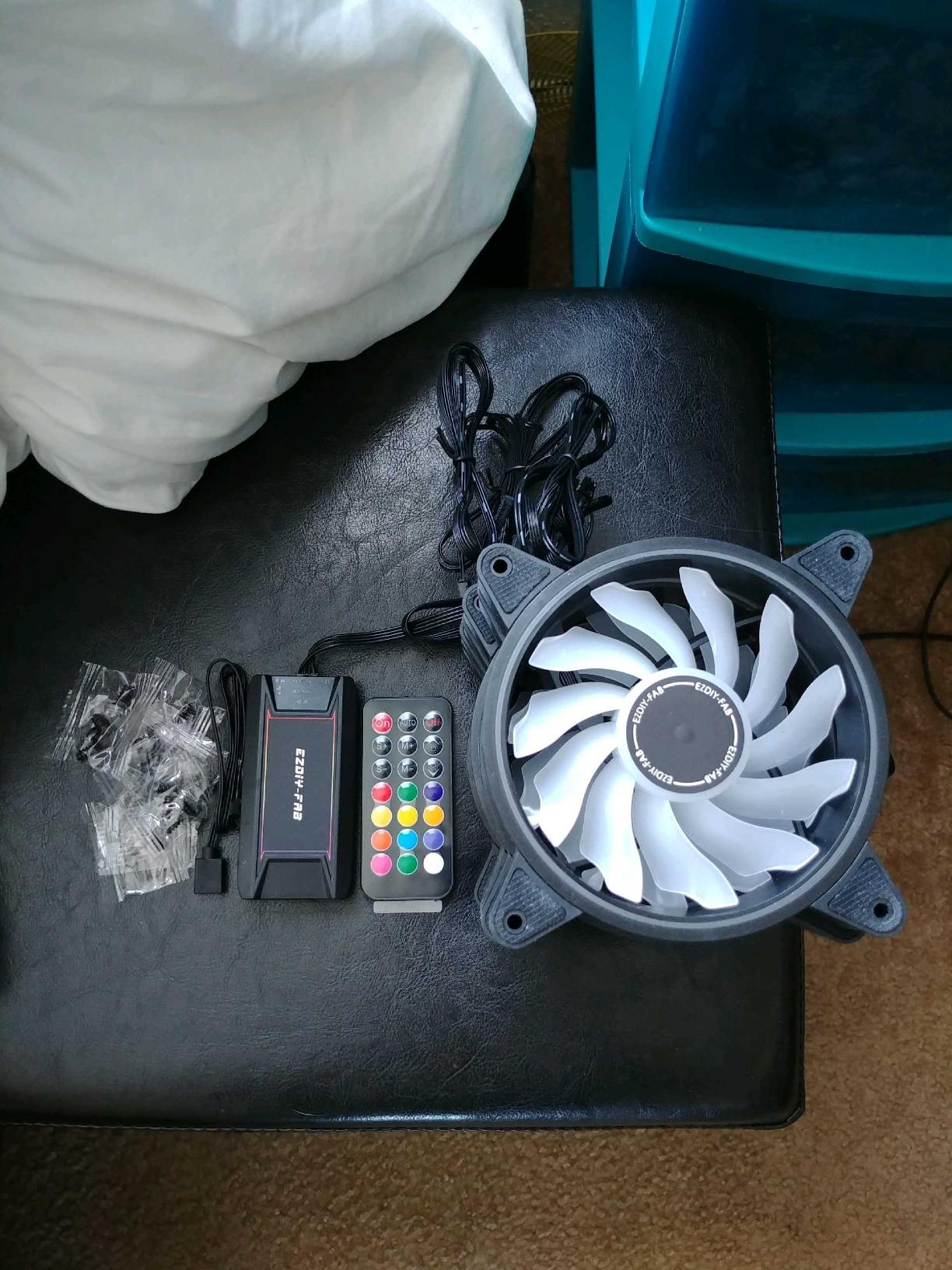 EZDIY-FAB Moonlight 120mm RGB Case Fan, 6 Pack, ARGB, Aura SYNC, Speed Control, 26.16 CFM, Desktop Compatible customer photo 2
