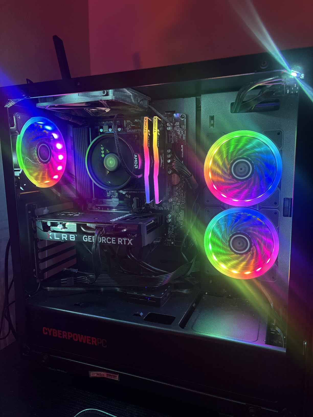 DS 120MM Ring RGB Case Fans with Controller for PC Cases, Computer Case ATX Full Tower, Middle Tower (LED Fans 3PACK Kit, 2PACK LED Strip, 1st GEN Hub Box, A Series) customer photo 1