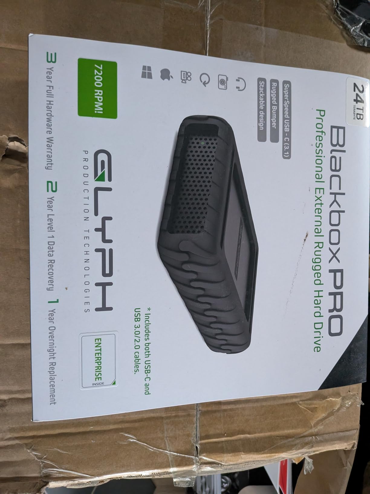 Glyph BlackBox PRO Desktop Drive 16TB | Up to 20TB, 7200 RPM, 200 RPM customer photo 2