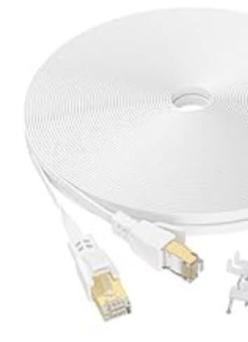 Jadaol Cat8 Ethernet Cable 10ft 40Gbps 2000MHz Flat S/FTP LAN Cable White | High-Speed RJ45 Network Patch Cable for Router, Modem, Switch, Gaming Consoles, PC, Home Network & Streaming Devices customer photo 1