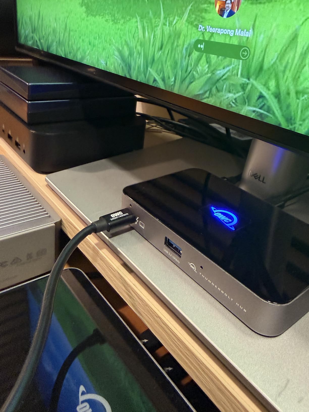 OWC Thunderbolt Hub 5-Port Connectivity Solution | Up to 60W PD - 3x Thunderbolt 40Gb/s device ports - USB-A 10Gb/s - Up to one 8K or two 4K displays - Mac, PC, iPad, & more customer photo 1