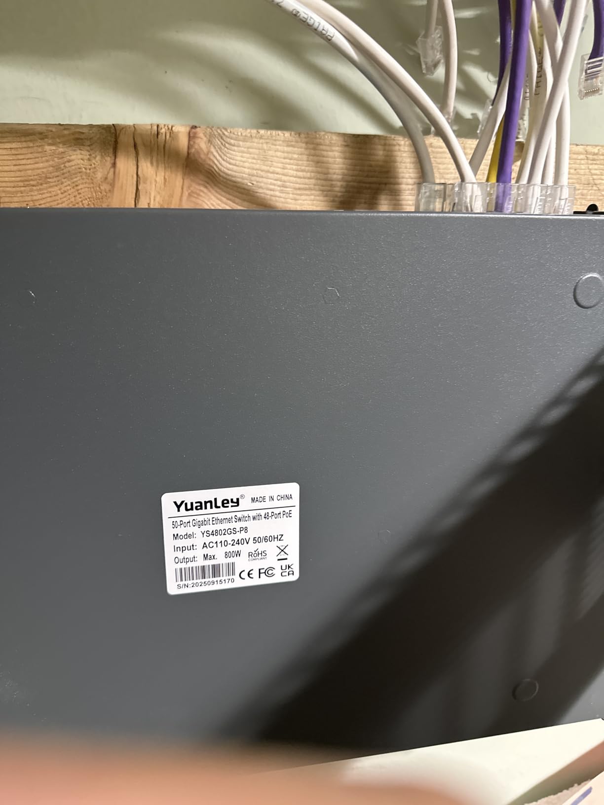 YuanLey 8 Port Gigabit PoE Switch with 2 Gigabit Uplink, 8 PoE+ Port 1000Mbps, 1 SFP Port, 120W 802.3af/at, Metal, Qos, Unmanaged Plug and Play AI Smart Detection Ethernet Switch customer photo 1