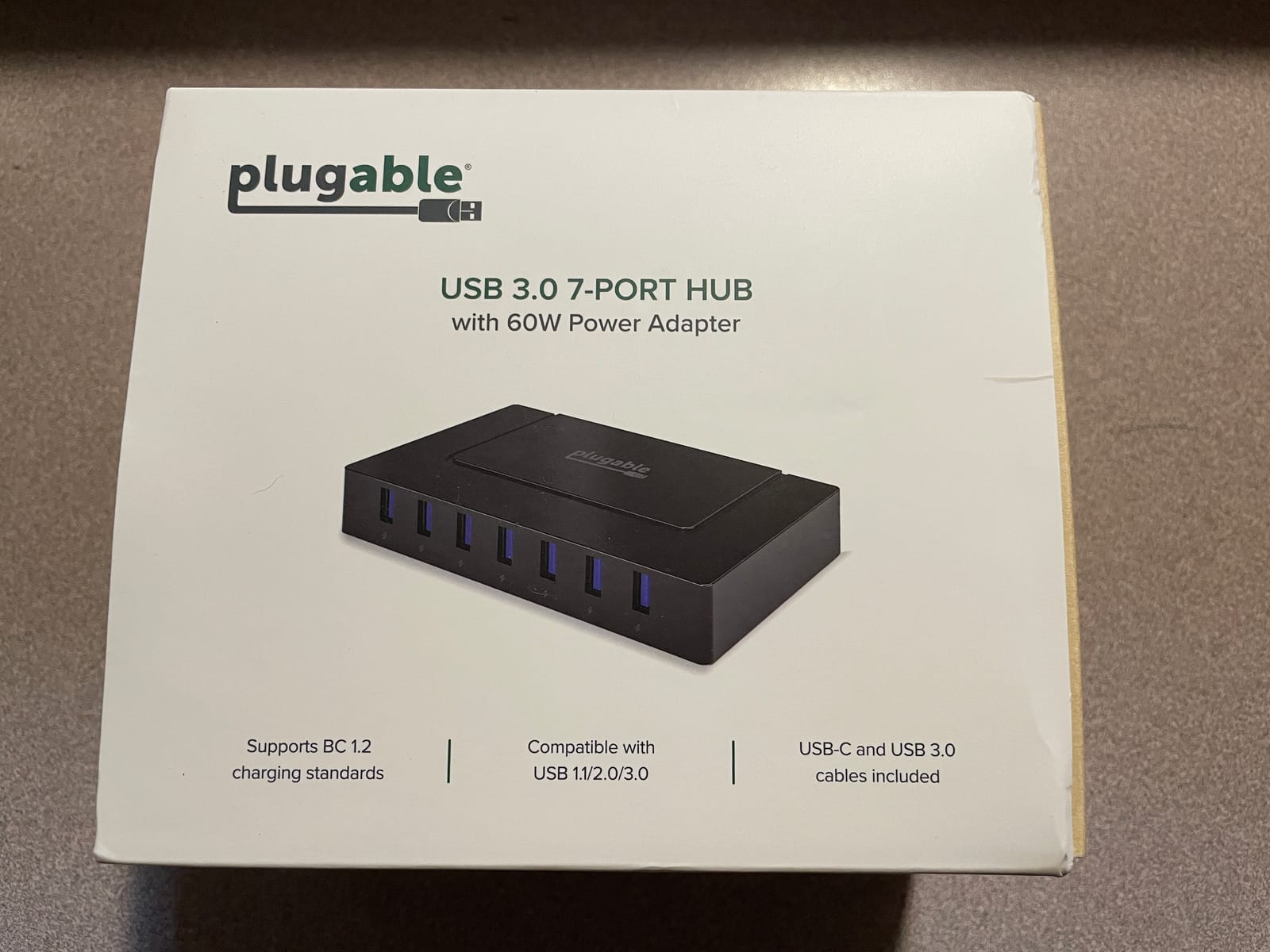 Plugable 7-in-1 USB Powered Hub for Laptops with USB-C or USB 3.0 - 60W Power Adapter customer photo 2