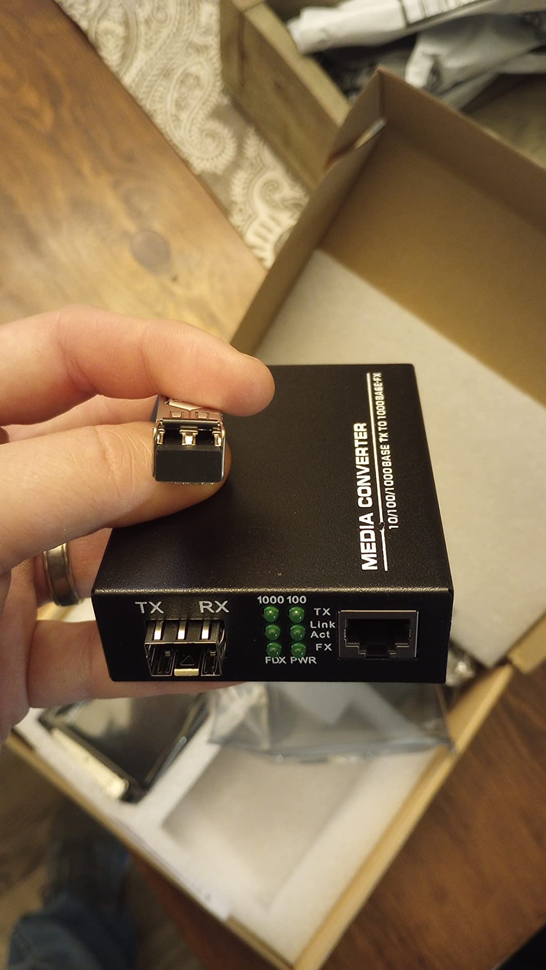 A Pair of 1.25G/s Bidi Gigabit Multi-Mode Fiber Ethernet Media Converter with 2PCS Bidi SFP LC Dual Transceiver Module Included, 10/100/1000Base-Tx to 1000Base-SX SMF RJ45 to SFP Slot up to 550M customer photo 1