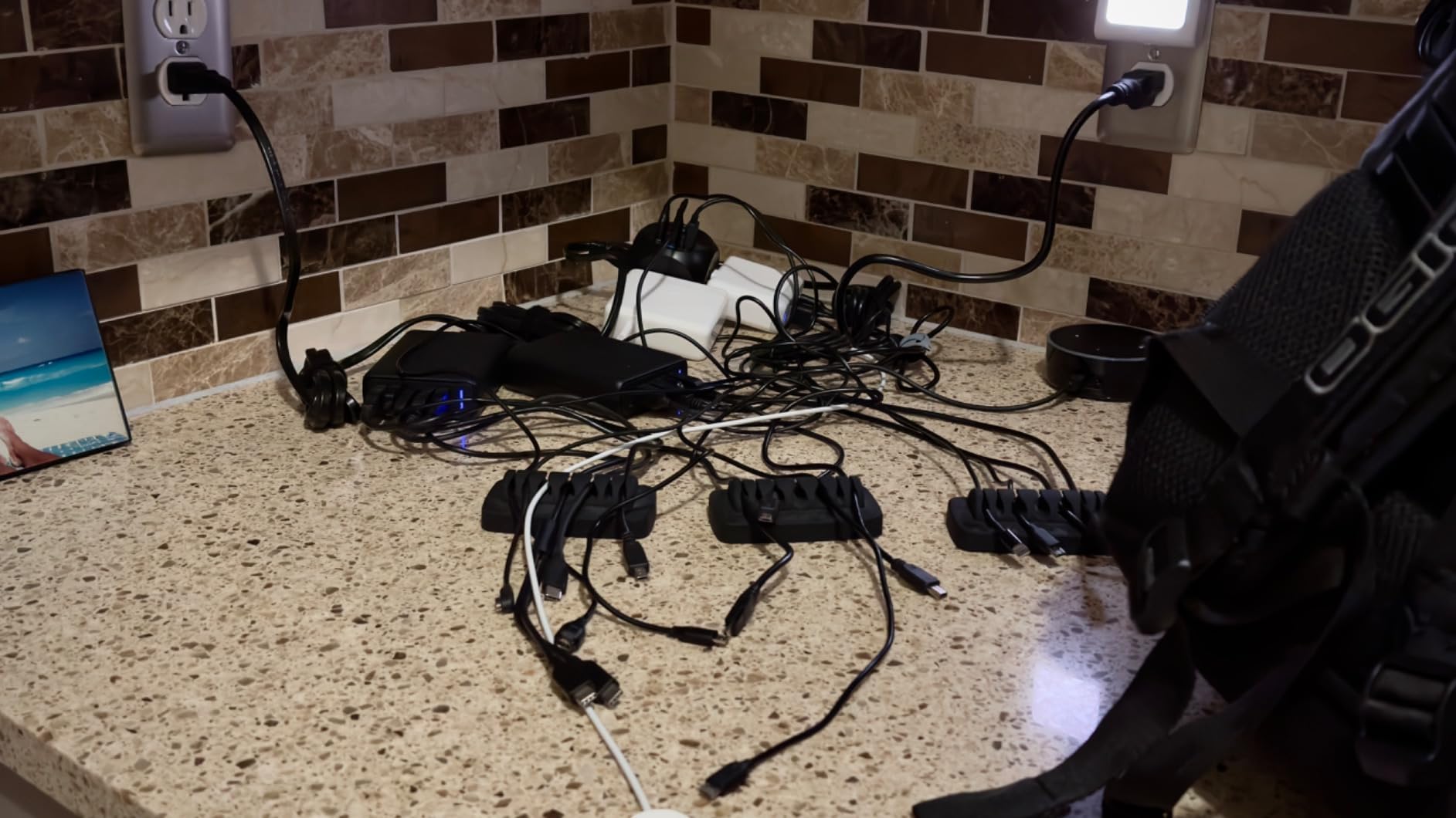 ZhiYo 2 Pack Cable Management Box, Medium & XL, Power Strip Organizer Black customer photo 2