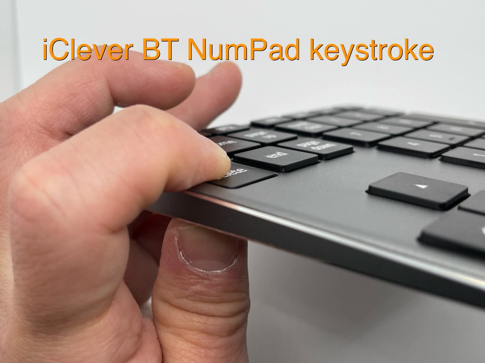 iClever Bluetooth Number Pad for Laptop, Aluminum Wireless Numeric Keypad | 2-Device Switching, Quiet Typing, USB-C Charging, 34-Key Portable Numpad for MacBook, iMac, Laptop, PC, Surface, Data Entry customer photo 2