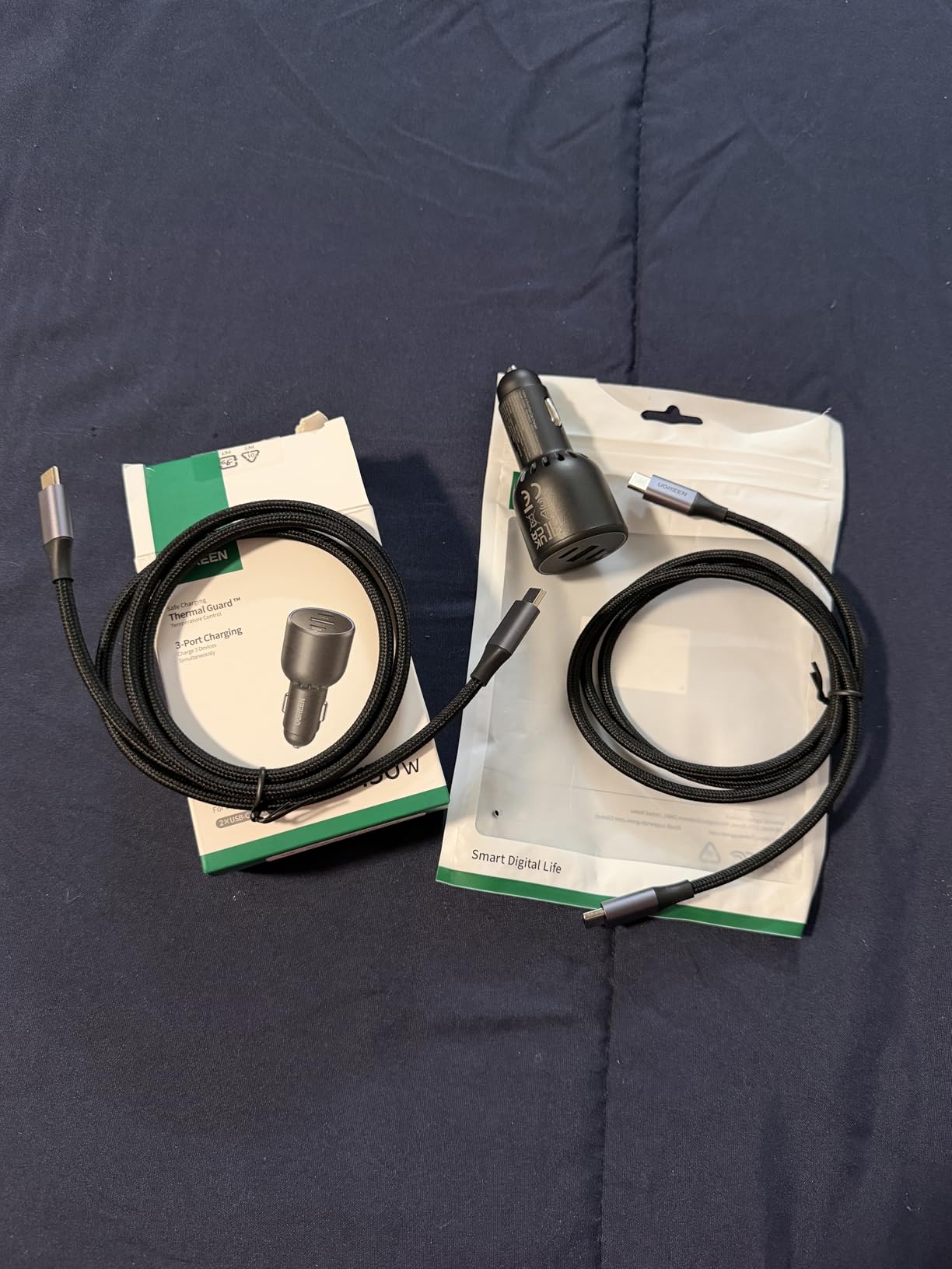 UGREEN 130W 3-Port USB C Car Charger, Type C Cigarette Lighter Adapter - 2 USB-C 1 USB-A, Compatible with iPhone 17/16/15/14/13/12, Galaxy S25/S24/S23 Ultra, iPad, MacBook customer photo 2