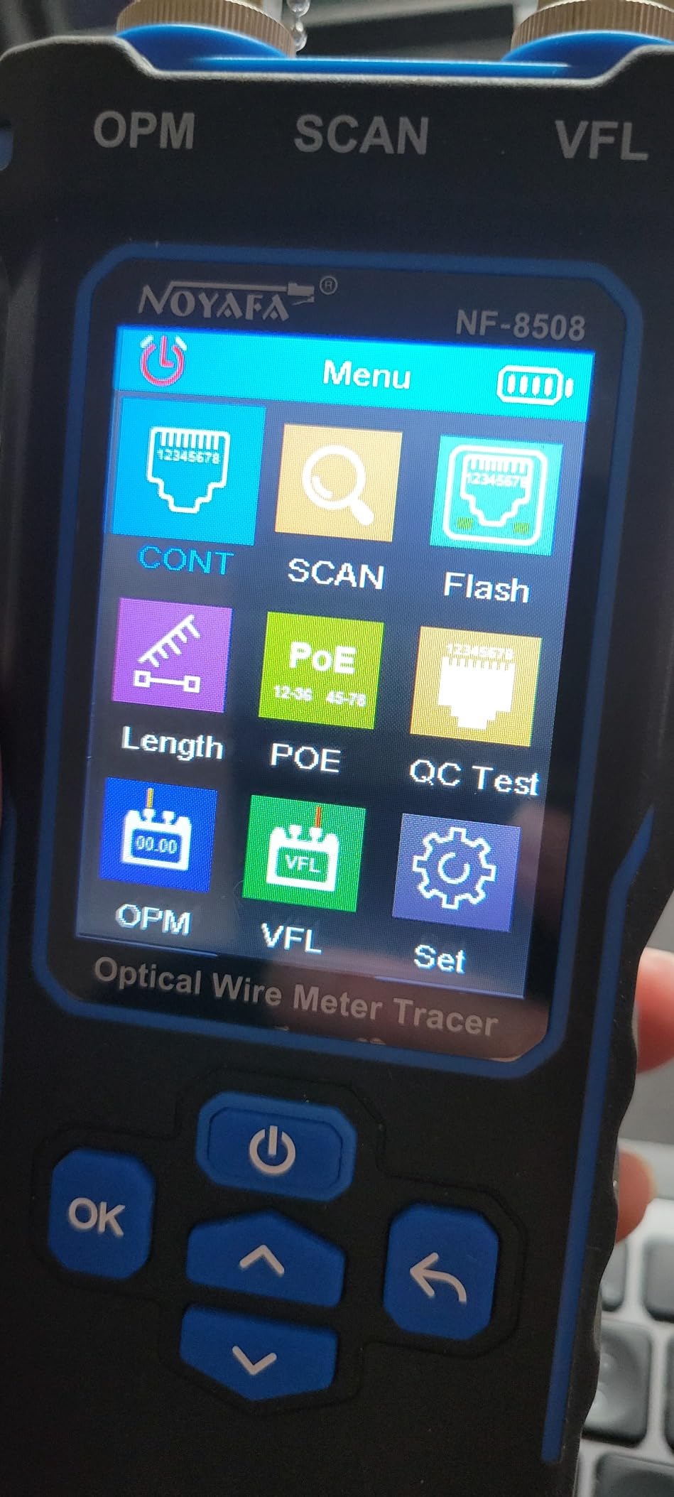 NOYAFA NF-8508 Network Cable Tester with Optical Power Meter | CAT5 CAT6 Cable Toner Ethernet Cable Tester, RJ45 Network Tester, VFL PoE QC Test Wire Tracer Port Flashing 200M Length Test customer photo 1