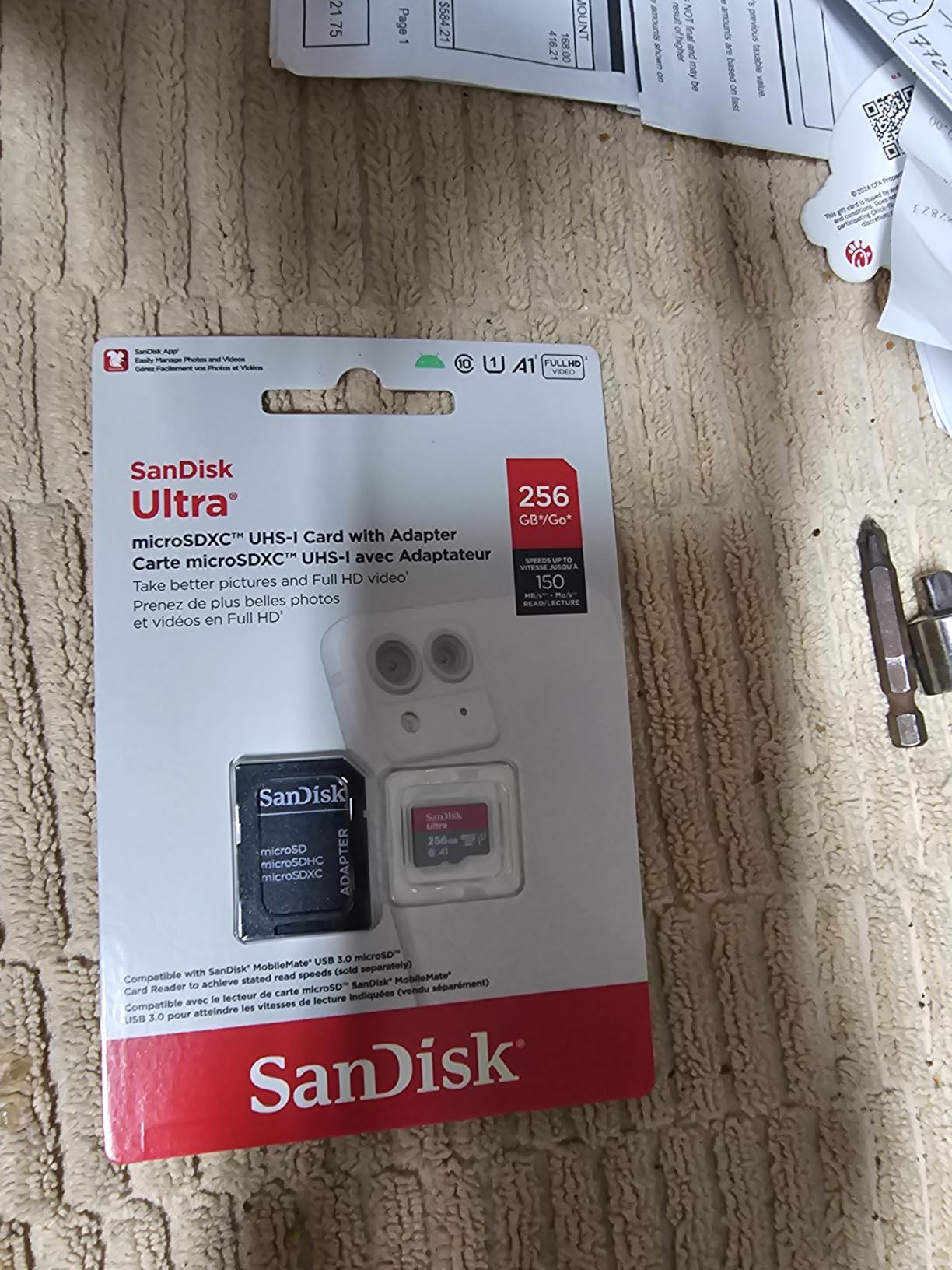 SANDISK 256GB Ultra microSDXC UHS-I Memory Card with Adapter - Up to 150MB/s, C10, U1, Full HD, A1, MicroSD Card - SDSQUAC-256G-GN6MA customer photo 2