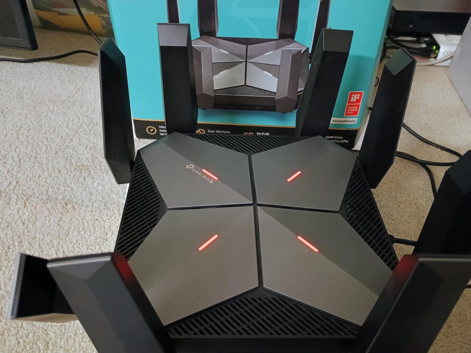 TP-Link AXE16000 Quad-Band WiFi 6E Router (Archer AXE300) - Dual 10Gb Ports Wireless Internet Gaming Router, Supports VPN Client, 2.5G WAN/LAN + 4 x Gigabit LAN Ports customer photo 1