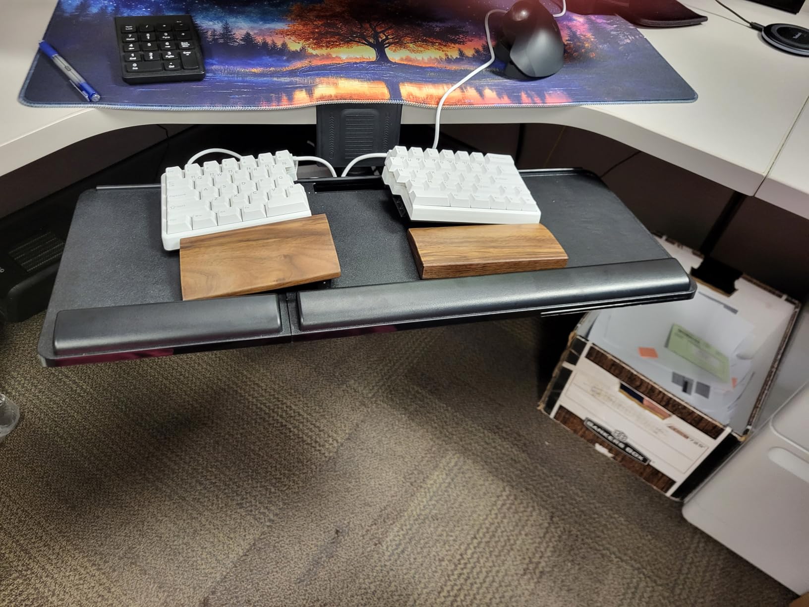 Klearlook Upgraded Adjustable Keyboard Tray for Above Desk & Under Desk Use | 24.4