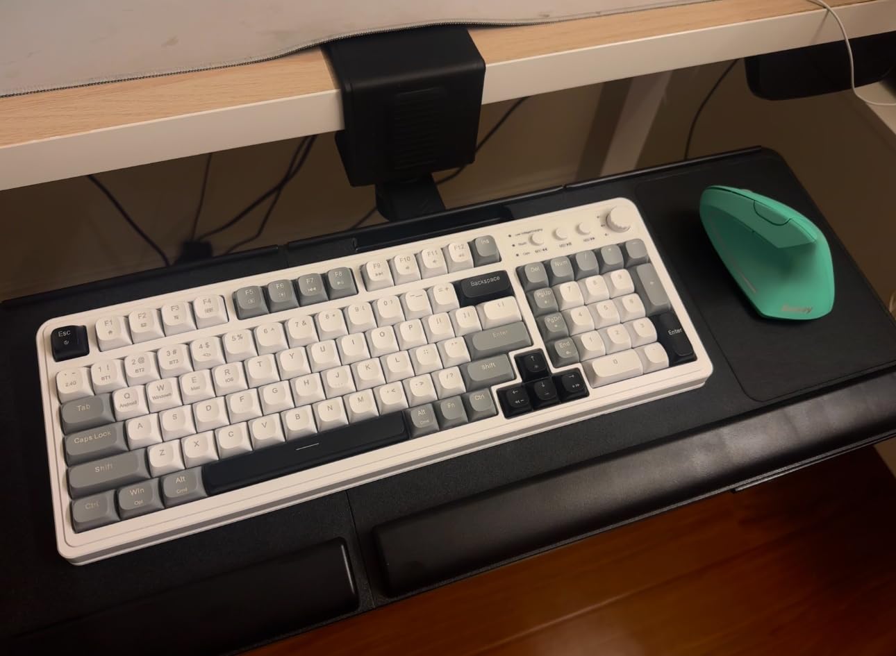 Klearlook Upgraded Adjustable Keyboard Tray for Above Desk & Under Desk Use | 24.4