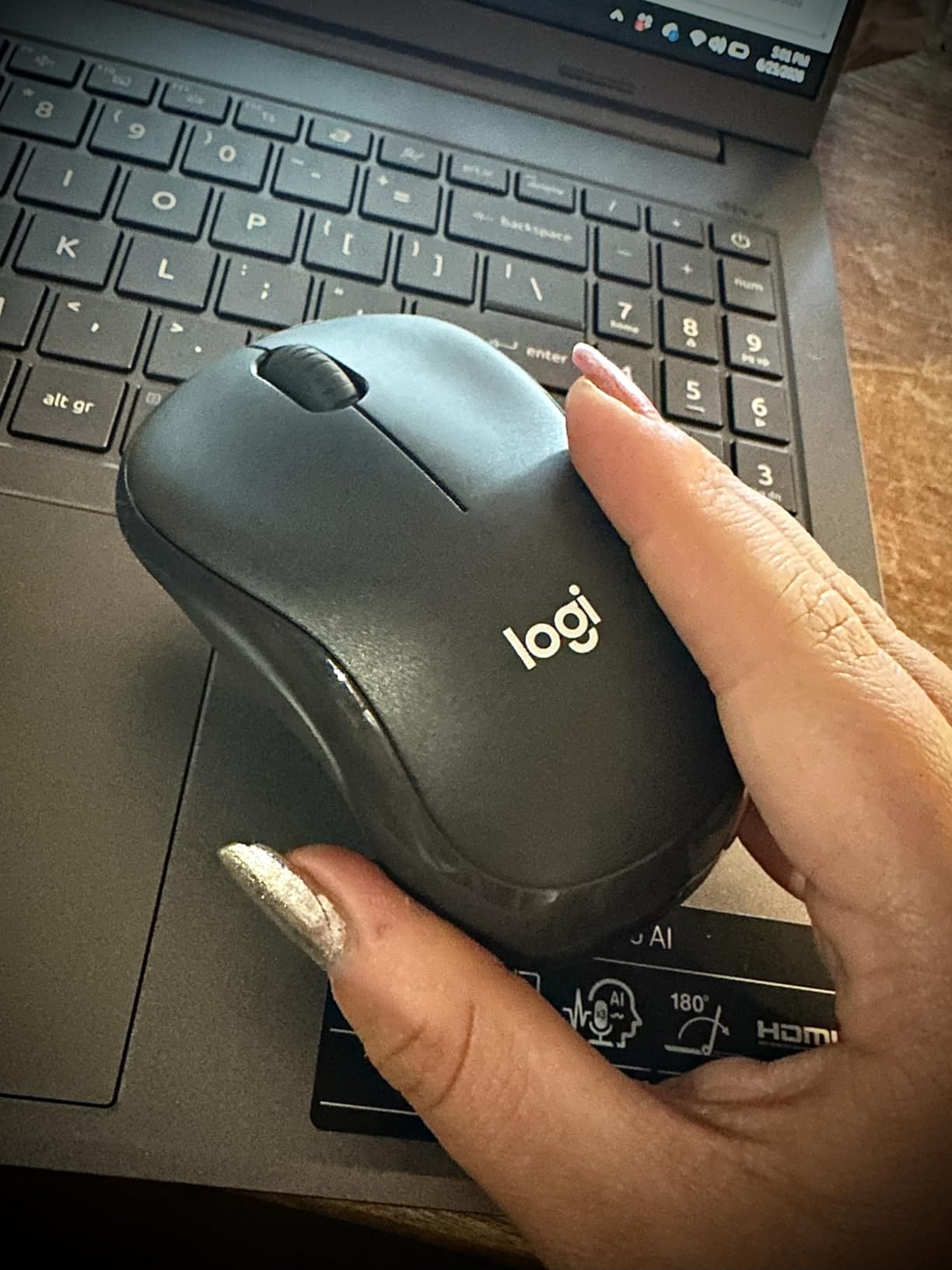 Logitech M240 Compact Silent Bluetooth Wireless Mouse - Graphite | Bluetooth connectivity, no USB receiver, quiet clicks, 3 non-customizable buttons, 18-month battery life, PC Mac compatible customer photo 1