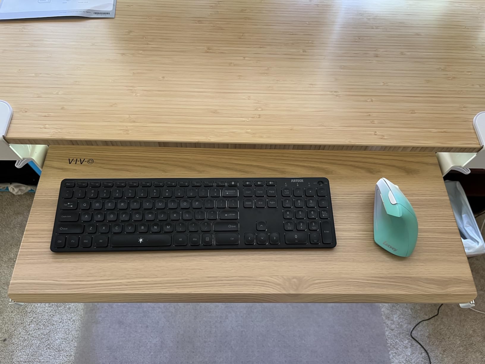 VIVO Black Extra Large 34 x 11 in Under Desk Keyboard Tray, MOUNT-KB15EB | Keyboard Tray for Typing, Slide Out Platform, Extra Sturdy C-Clamp Mount System, Computer Drawer, Black Frame customer photo 1