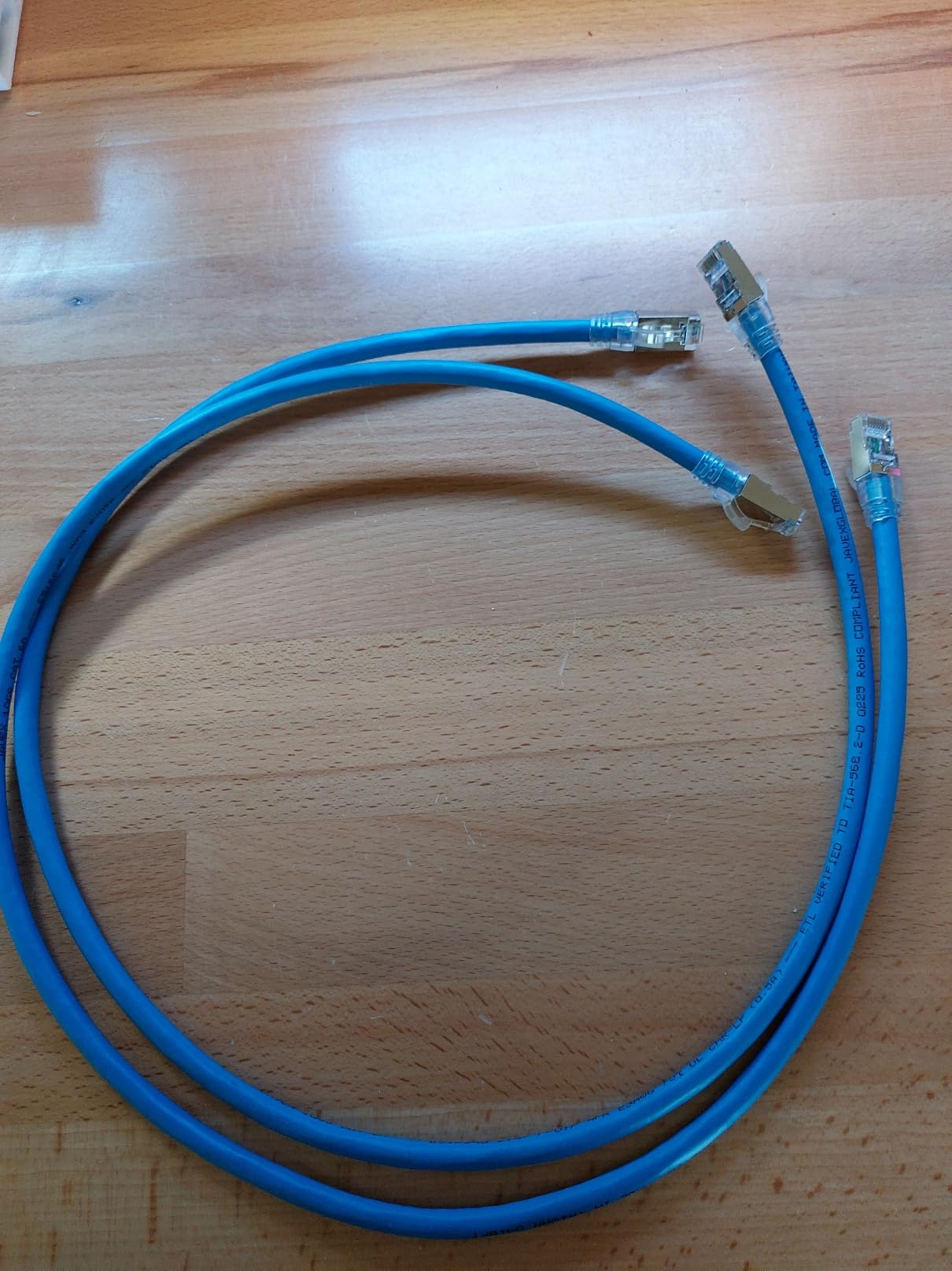 JAVEX CAT 6A Riser CMR Ethernet Cable 500FT Shielded FTP [UL Listed], Blue | 23AWG 4 Pairs Solid Bare Copper Cat6a Cable, 750MHz, PoE++ for RJ45 Keystone Jack and Patch cord ETL Certified TAA Compliant customer photo 1