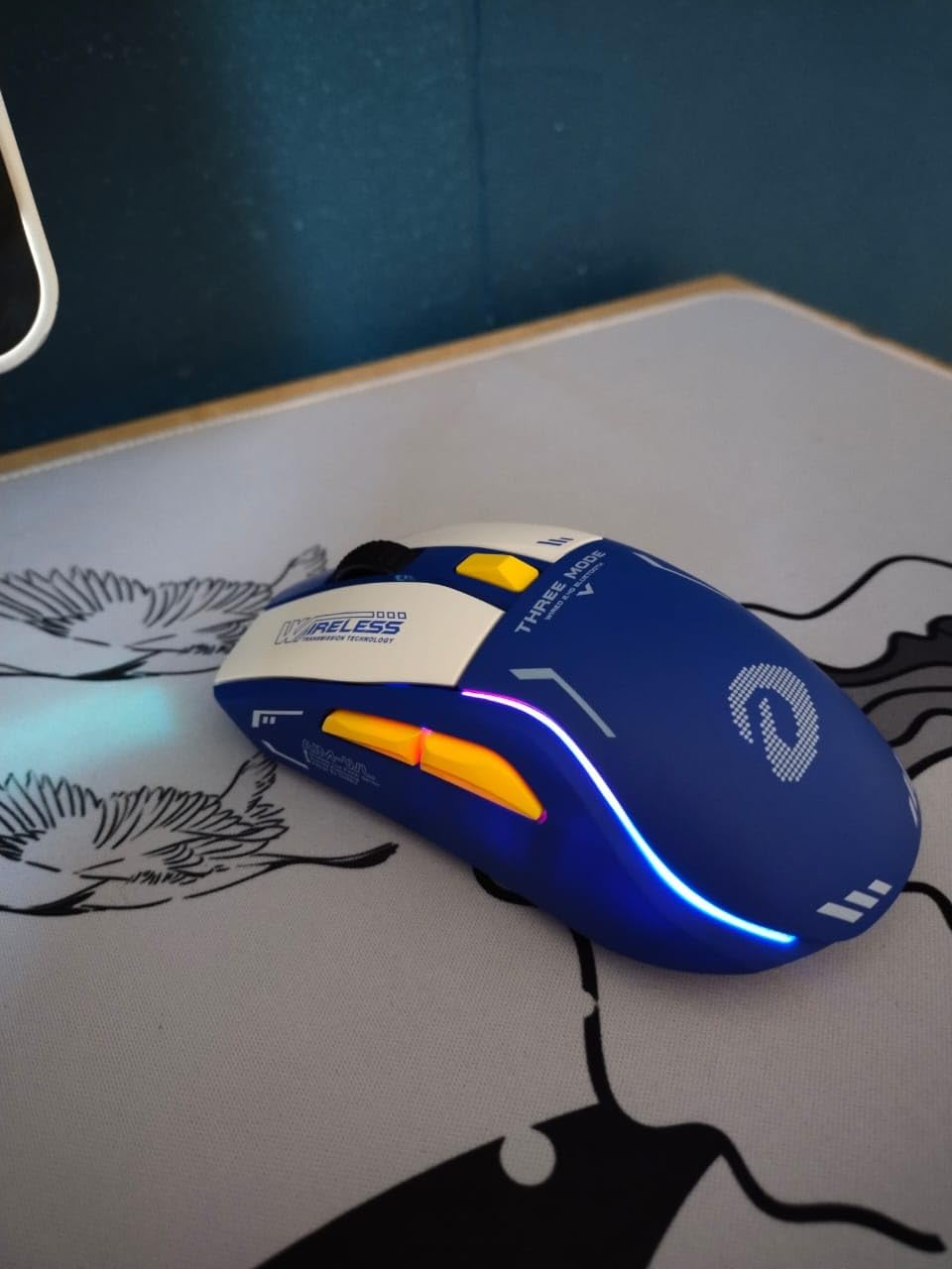 DAREU A950 Wireless Gaming Mouse with RGB Charging Dock,88g Lightweight | BT/2.4G Hz/Type-C, 12000 DPI, 1000Hz, 6 Programmable Buttons, 120Hrs Playtime, RGB Backlit, for PC/Mac customer photo 1