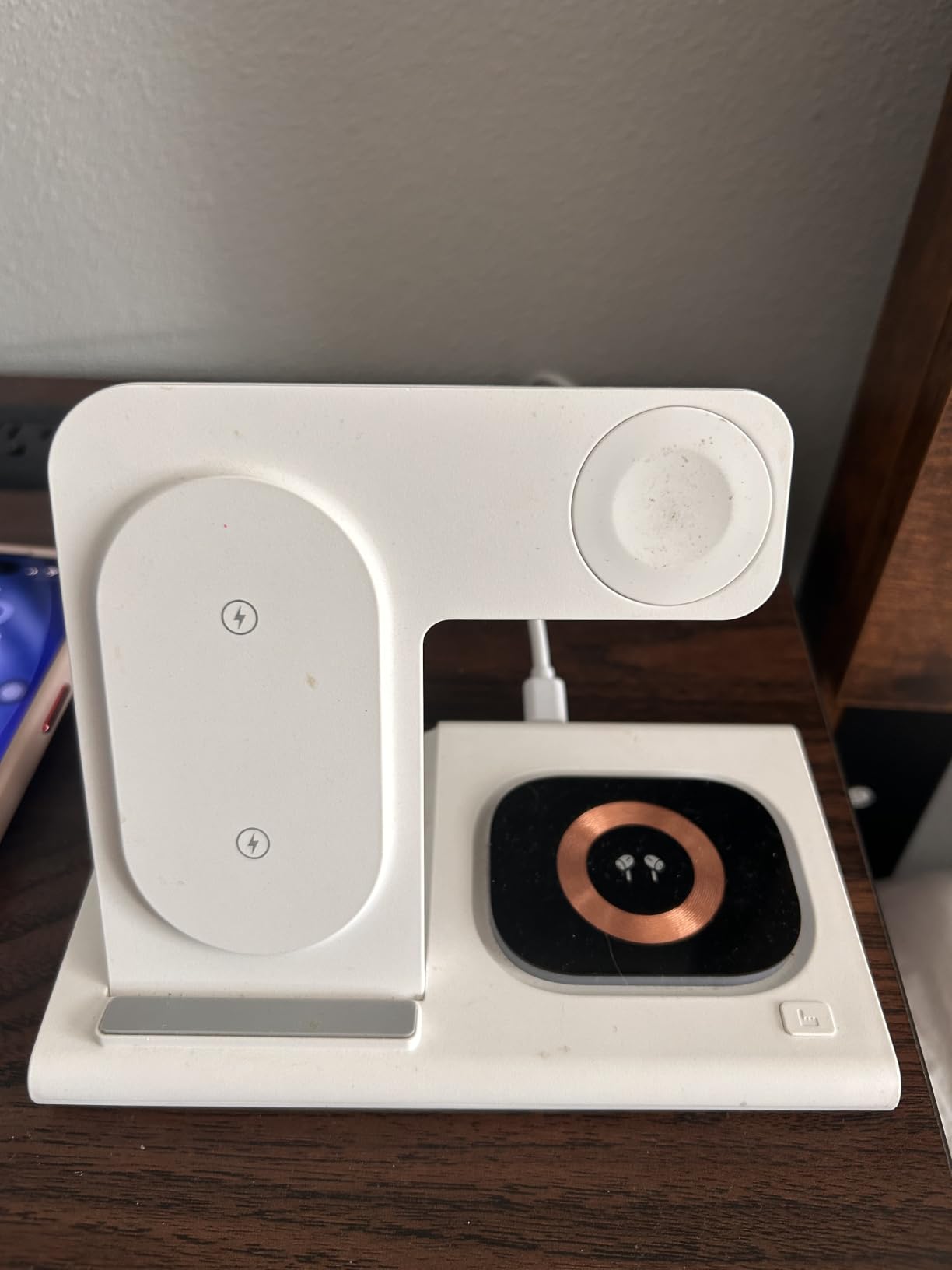 3 in 1 Foldable Wireless Fast Charging Station for Apple Multiple Devices | iPhone Charging Station for iPhone 17, Travel iWatch Charger Stand, Light Nightstand Charging Dock for Apple Watch/Airpods customer photo 2