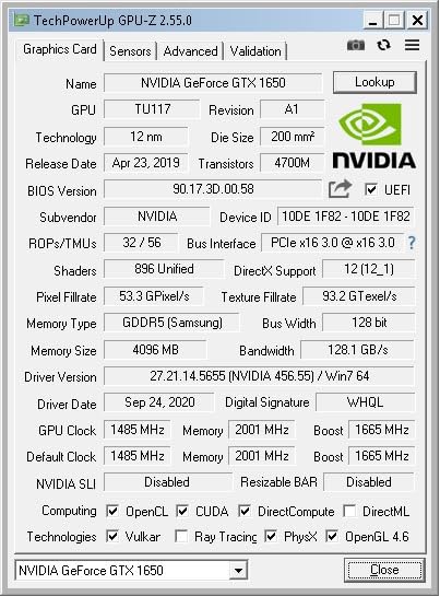 GTX 1650 4GB Low Profile Graphics Card | DP & HDMI, GDDR5 128-Bit, PCIe 3.0 x16, DirectX 12 OpenGL 4.6, HDCP 2.2 customer photo 1