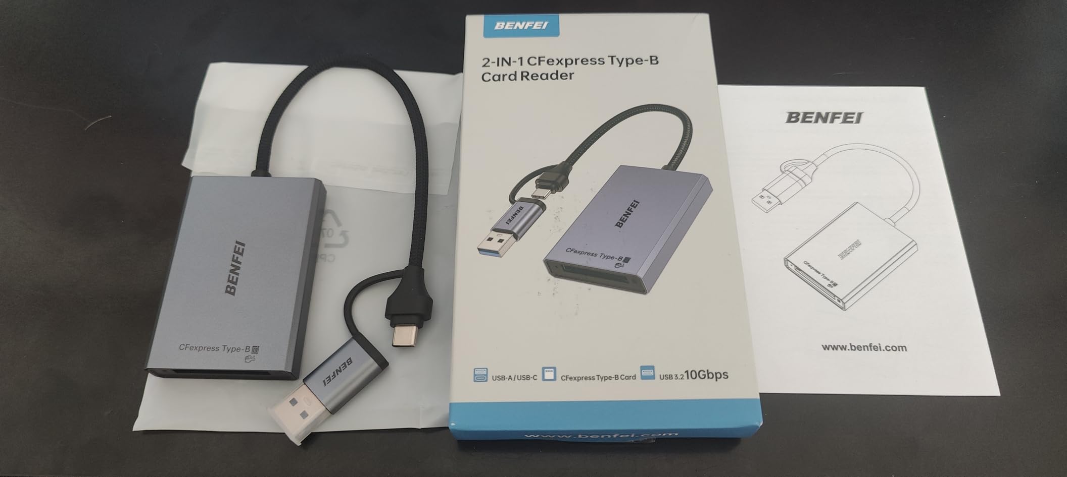 BENFEI CFexpress Type B Card Reader with USB 3.2 (Gen 2) 10Gbps, USB-C&USB-A 2-in-1 Type B CFexpress Adapter, Compatible with Windows/Mac/Linux/Android customer photo 2