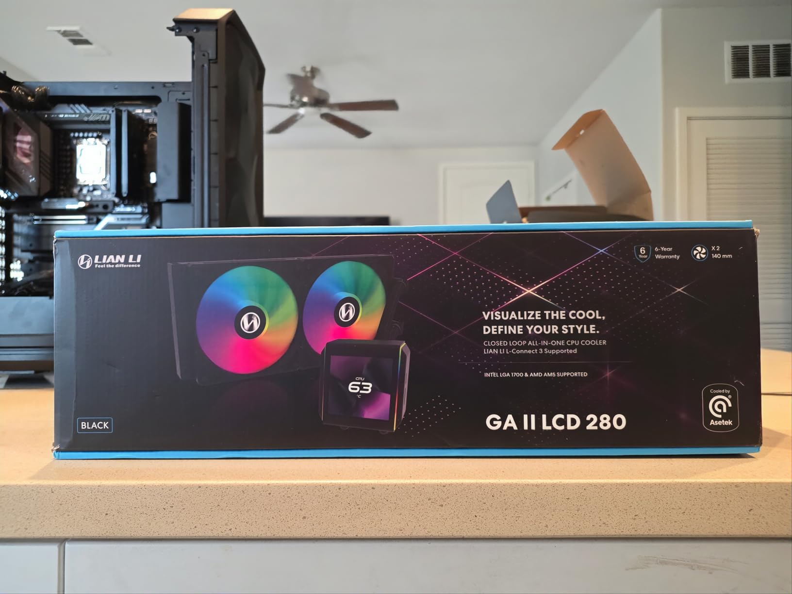 Lian-Li Galahad II LCD CPU Liquid Cooler - Black, 280mm, ARGB Fan customer photo 1