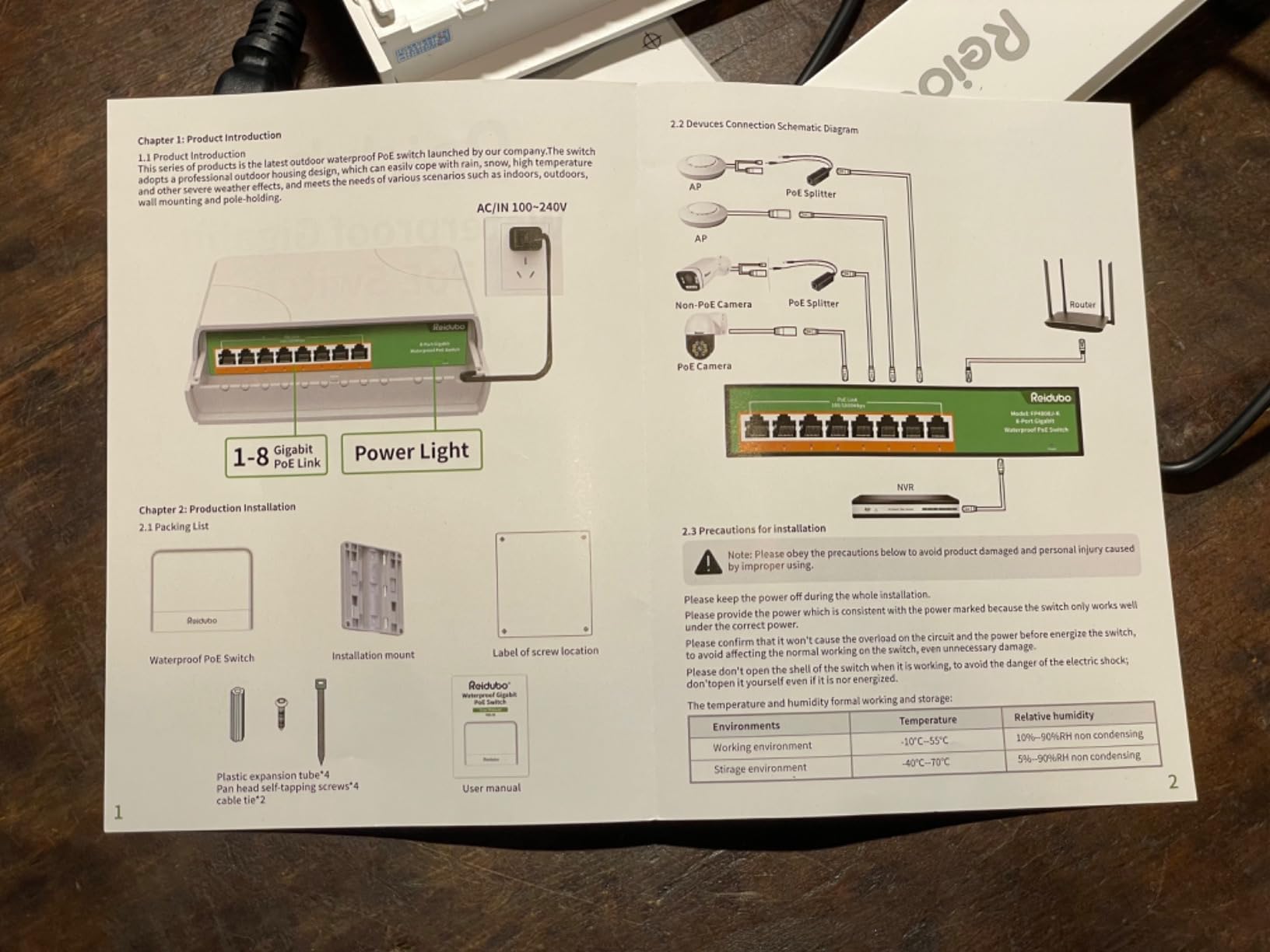 8 Port Gigabit PoE Switch Outdoor, 1000 Mbps 8 PoE+ Ports 120W PoE Extender, IEEE802.3af/at Power Over Ethernet Unmanaged Outdoor Network Switch, Plug & Play customer photo 1