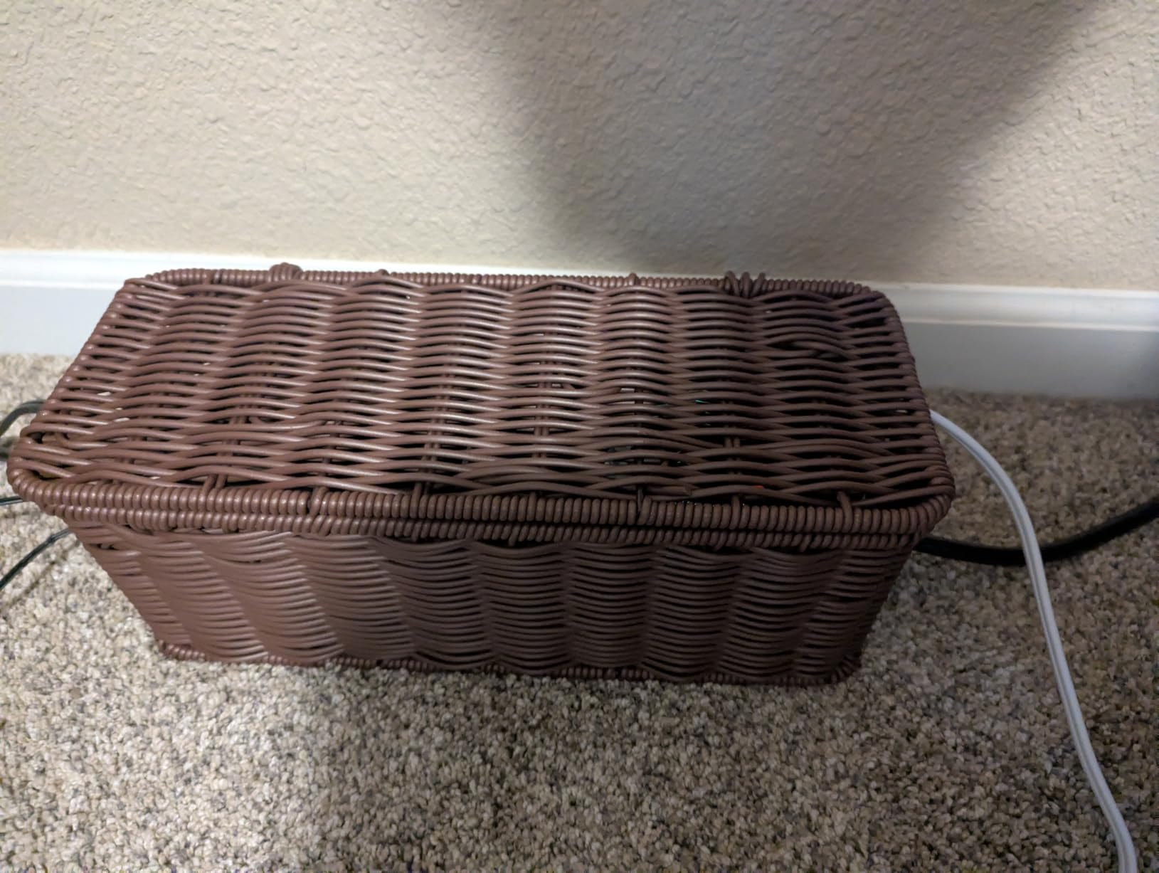 Cable Management Box, Handmade Rattan Cord Organizer for Power Strip customer photo 1