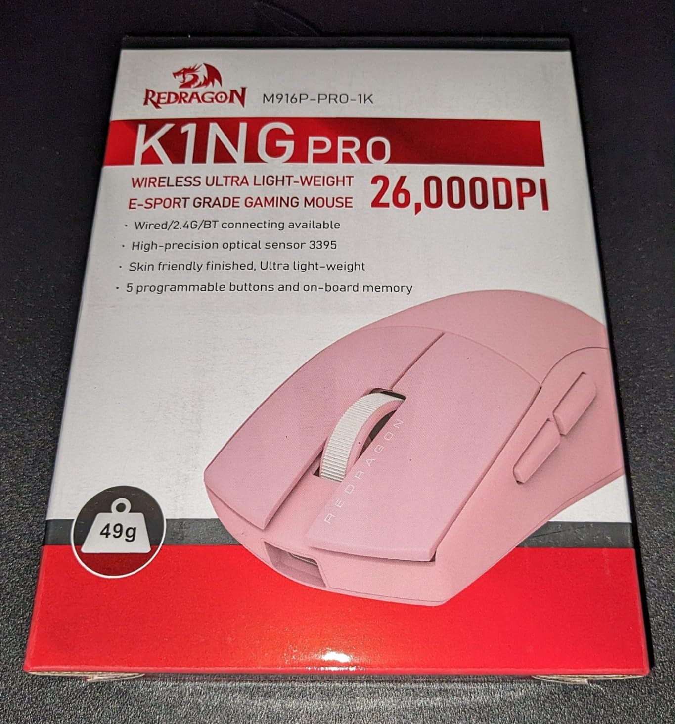 Redragon M916 Wireless 55G Ultra-Light Gaming Mouse 26K DPI Remapping Keys | Cable-Free 0 Delay, Dedicated for FPS Gamers, Redefine Keybinding Macro, Ergonomic Grip Body Comfort customer photo 1