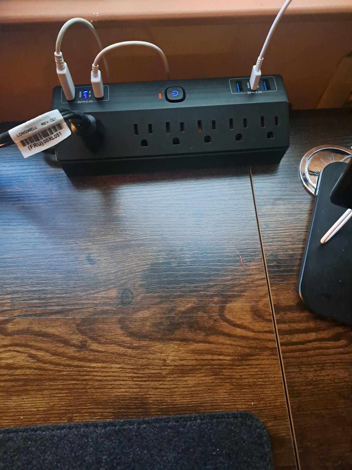 Desk Clamp Power Strip 10FT, 40W Total Fast Charging Station, Black, 6 AC Outlets 6 USB Ports, 2 PD20W USB C Ports, Desk Organizer Gaming Accessories Office Essentials, Fits 1.8