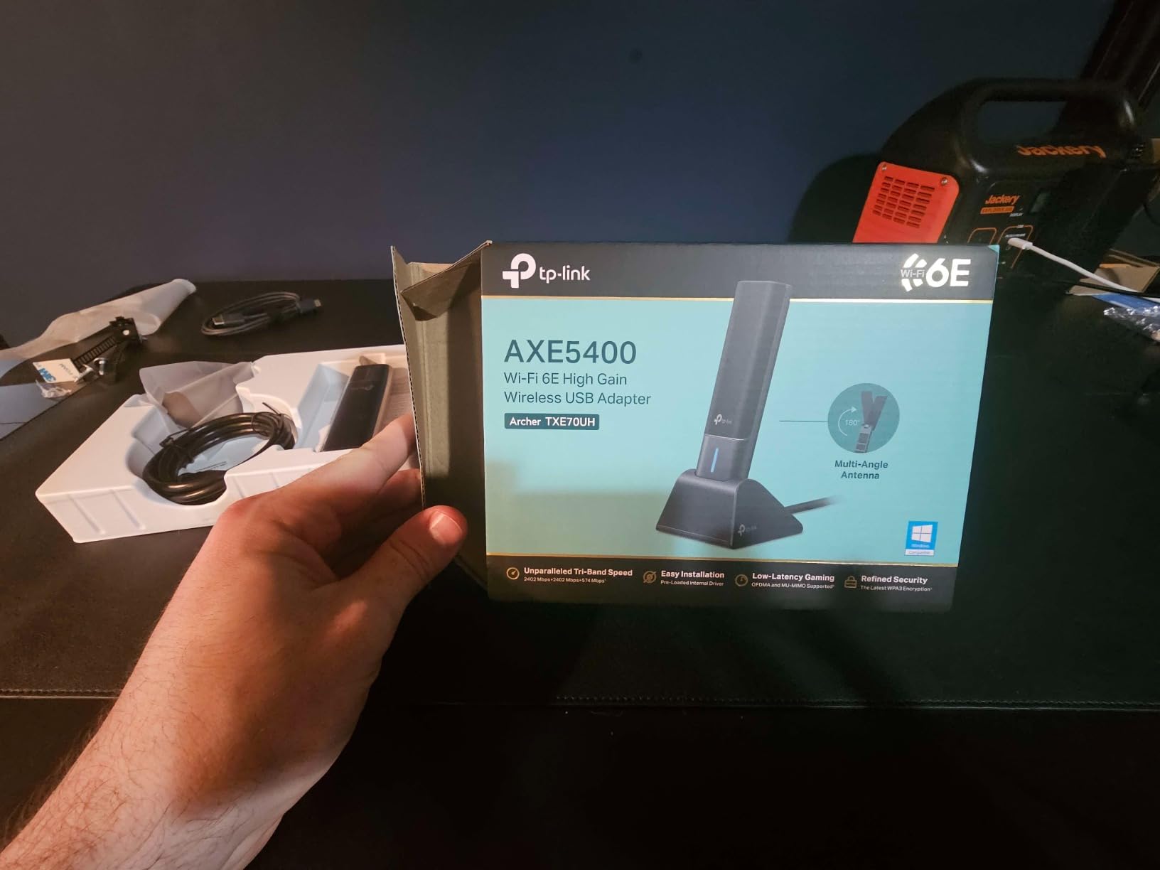 TP-Link AXE5400 USB WiFi 6E Adapter for Desktop PC, Tri-Band Wi-Fi Dongle | 6/5/2.4GHz Wireless Network Adapter, Low Latency, MU-MIMO, OFDMA, Refined Security, WPA3, Support Windows11/10 (Archer TXE70UH) customer photo 1