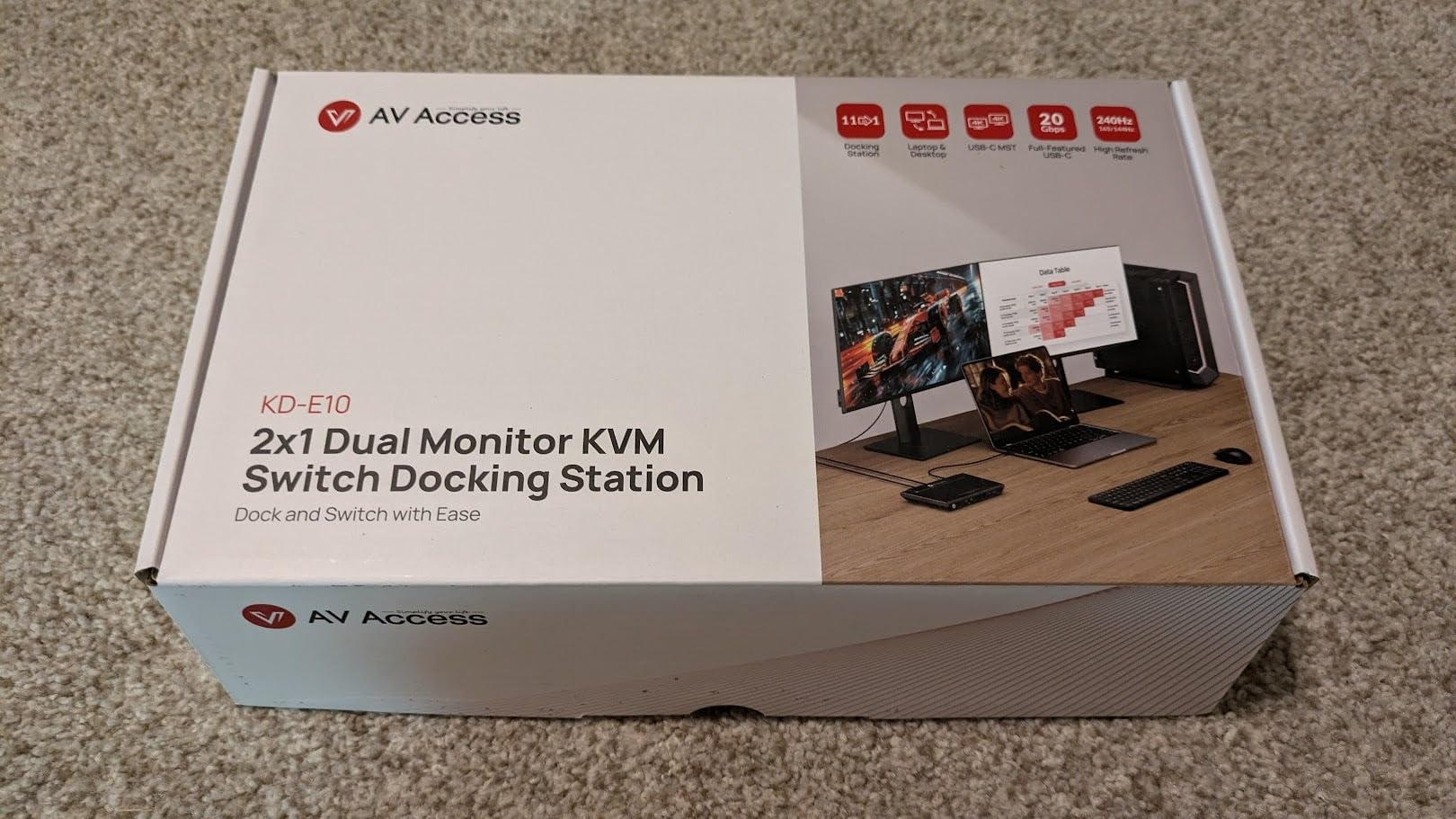 AV Access KVM Switch Docking Station for 2 Monitors 2 Computers | 4K KVM Switch Dual Monitor for Laptop & Desktop, EDID, 1G Ethernet, 100W USB-C Charging, 3X USB 3.0, Ideal for Home Office customer photo 1