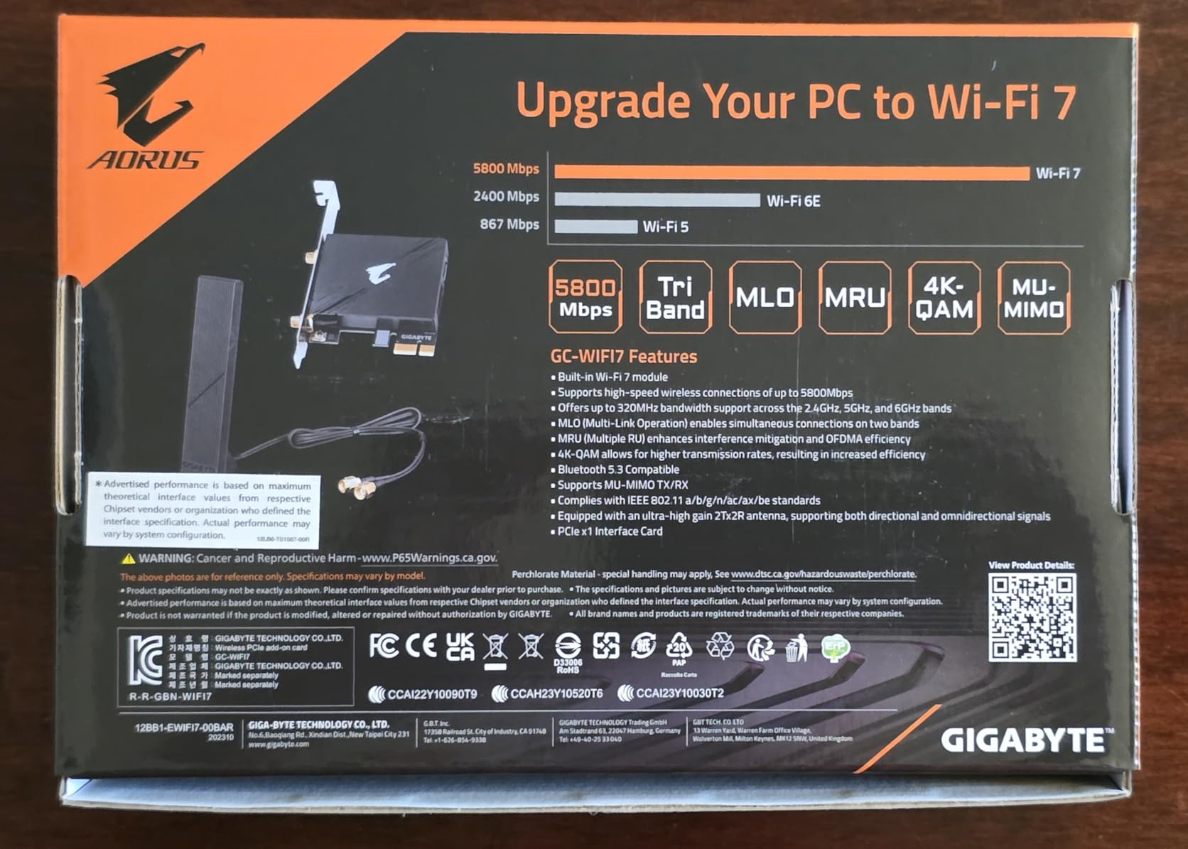 GIGABYTE WiFi 7 GC-WIFI7 (802.11be/Tri-Band WiFi/Bluetooth 5.3/4K-QAM/PCIe Expansion Card) customer photo 2