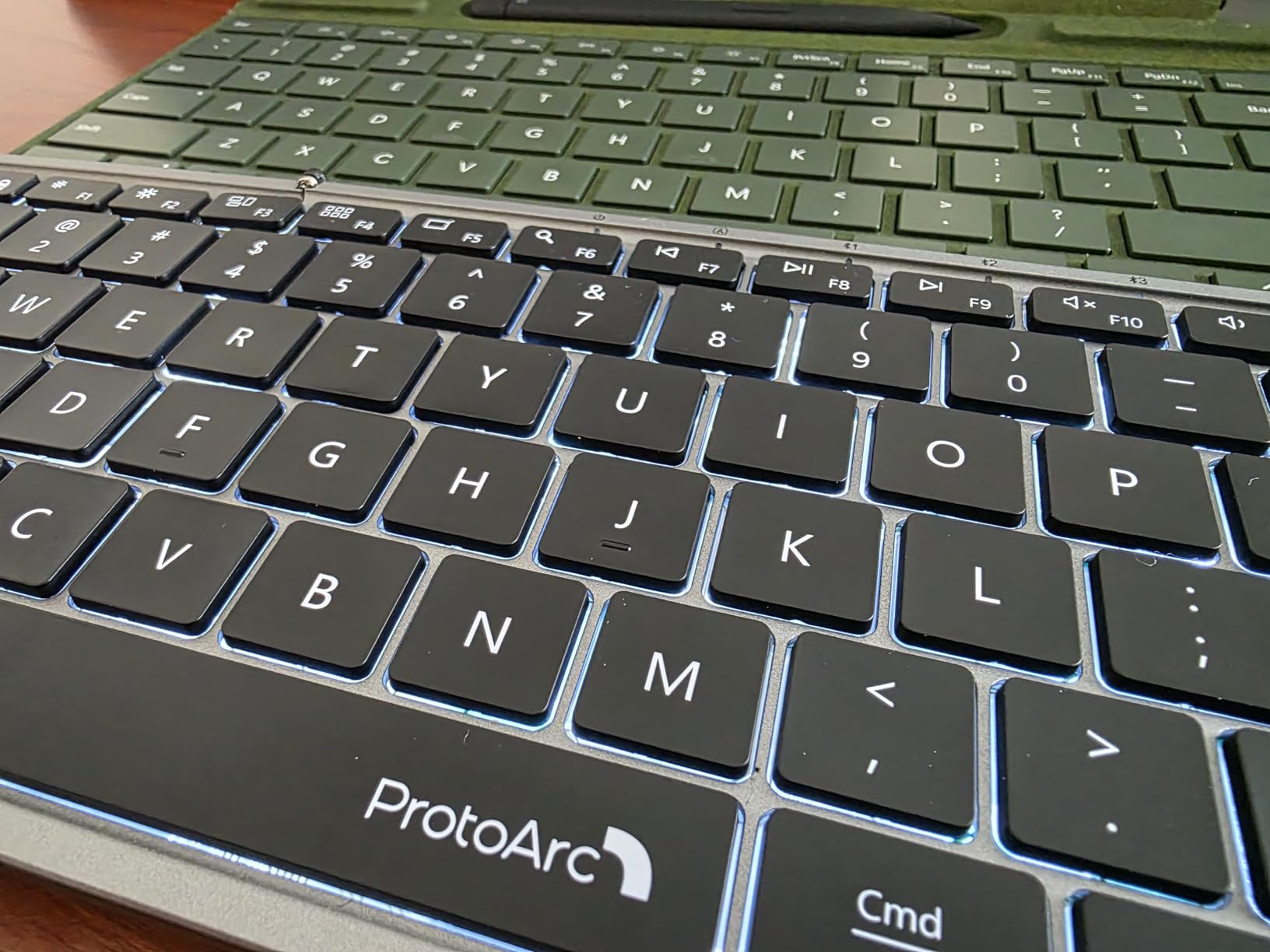 ProtoArc Backlit Foldable Keyboard, XK01 Plus Folding Portable Bluetooth Keyboard for Travel, True Full Size External Wireless Keyboards with Backlight for iPad Tablet Smartphone Laptop - Gray | 0.65 in Keycaps, Number Pad, 3-device Bluetooth 5.1 Switching, USB-C Charging, for Travel Business Night Workers customer photo 1