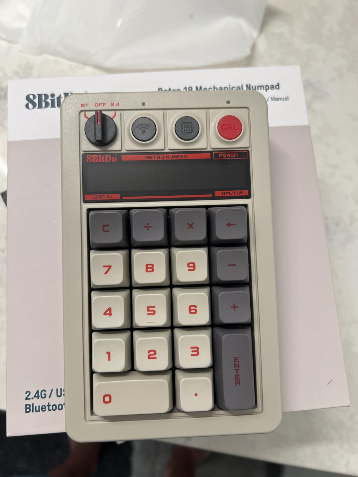8BitDo Retro 18 Mechanical Numpad, Supports Calculator Mode, Bluetooth/2.4G/Wired Numpad for Windows and Android - N Edition customer photo 1