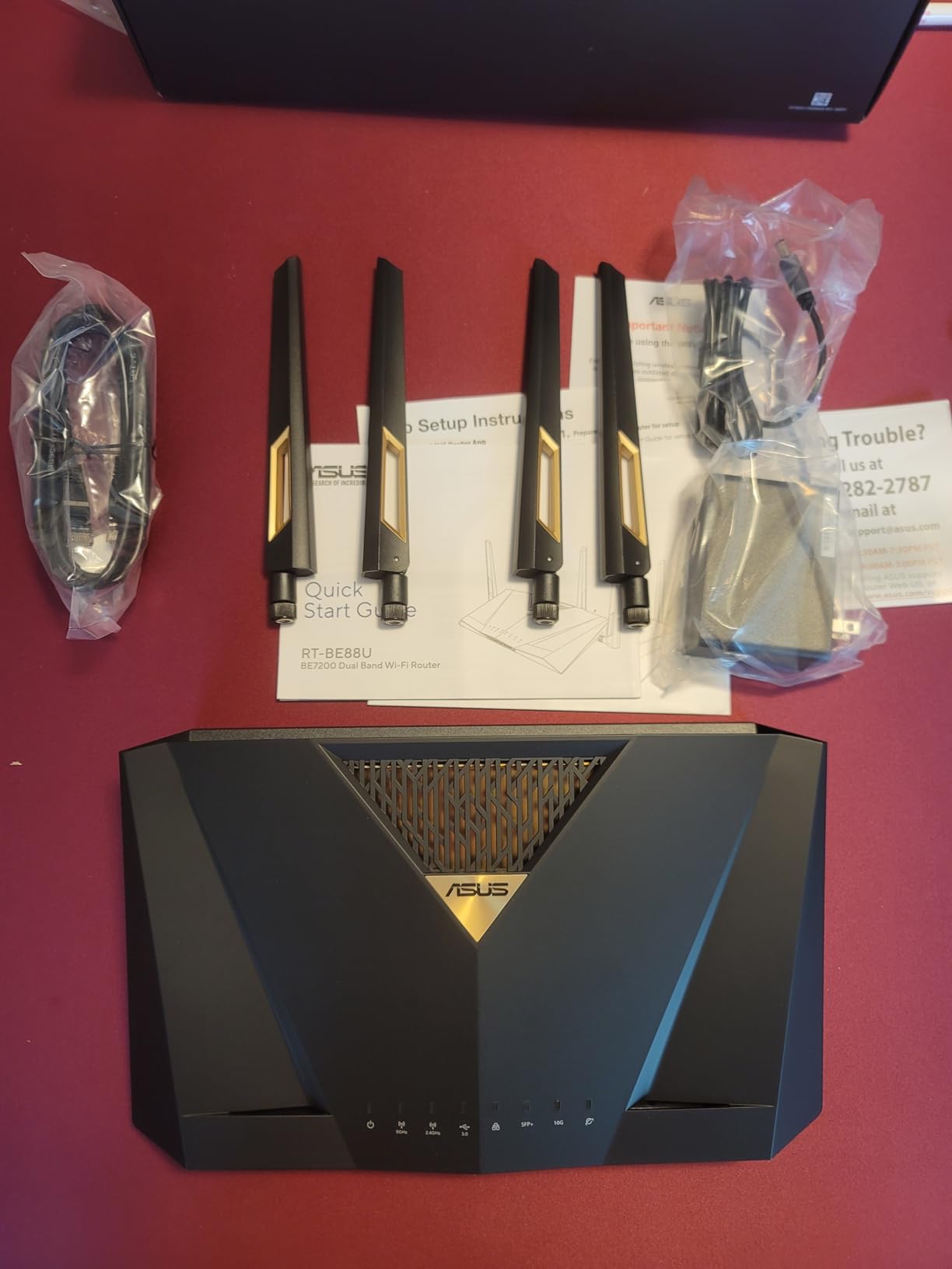 ASUS RT-BE88U WiFi 7 Router - x2 10G Ports, Up to 7.2 Gbps, Mesh Compatible | Wi-Fi 7 dual-band router with dual 10Gb ports and 34G capacity for gaming, streaming and smart home management customer photo 2