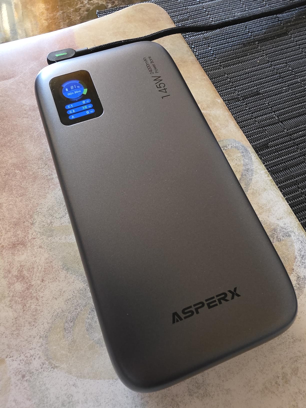 AsperX Laptop Power Bank, 25,000mAh 140W PD 3.1 Fast Charging USB C | TFT Display Portable Charger Battery Pack(92.5Wh) for MacBook Pro/iPhone 17/Dell XPS/Galaxy S25/iPad/HP (Flight-Approved) customer photo 1