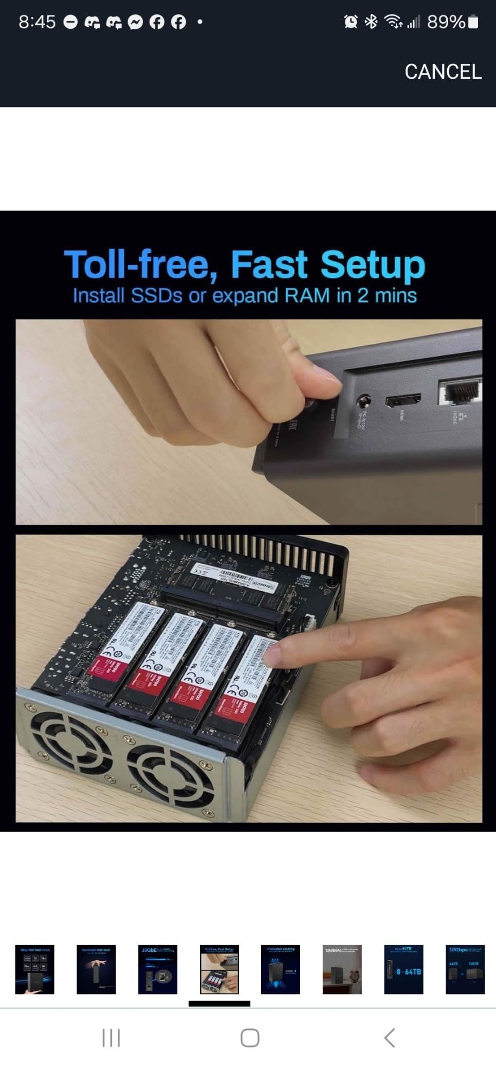 TERRAMASTER F8 SSD Plus NAS 8Bay Intel Core i3 8-Core, 16GB DDR5 (Diskless) | 10GbE Port, All SSD NAS, 8 Heat Sinks Included, Palm-Sized Network Attached Storage Peak Performance (Diskless) customer photo 2