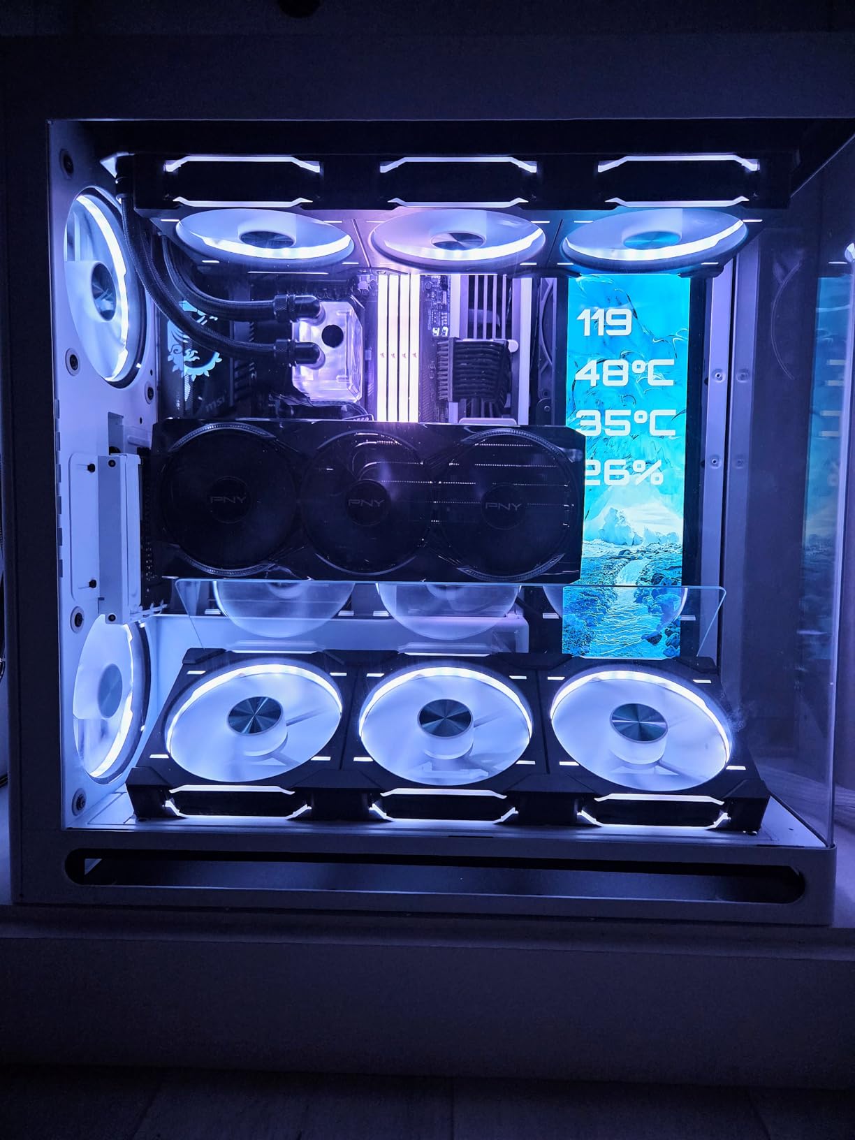 HAVN HS 420 VGPU Dual-Chamber Mid Tower ATX PC Case White | PCIe 5.0 Vertical GPU Kit, 11x 140mm Fan Slots & 2X 420mm Radiator Support, SimpliCable Cable Management, Tempered Glass, PWM Fan Hub customer photo 2