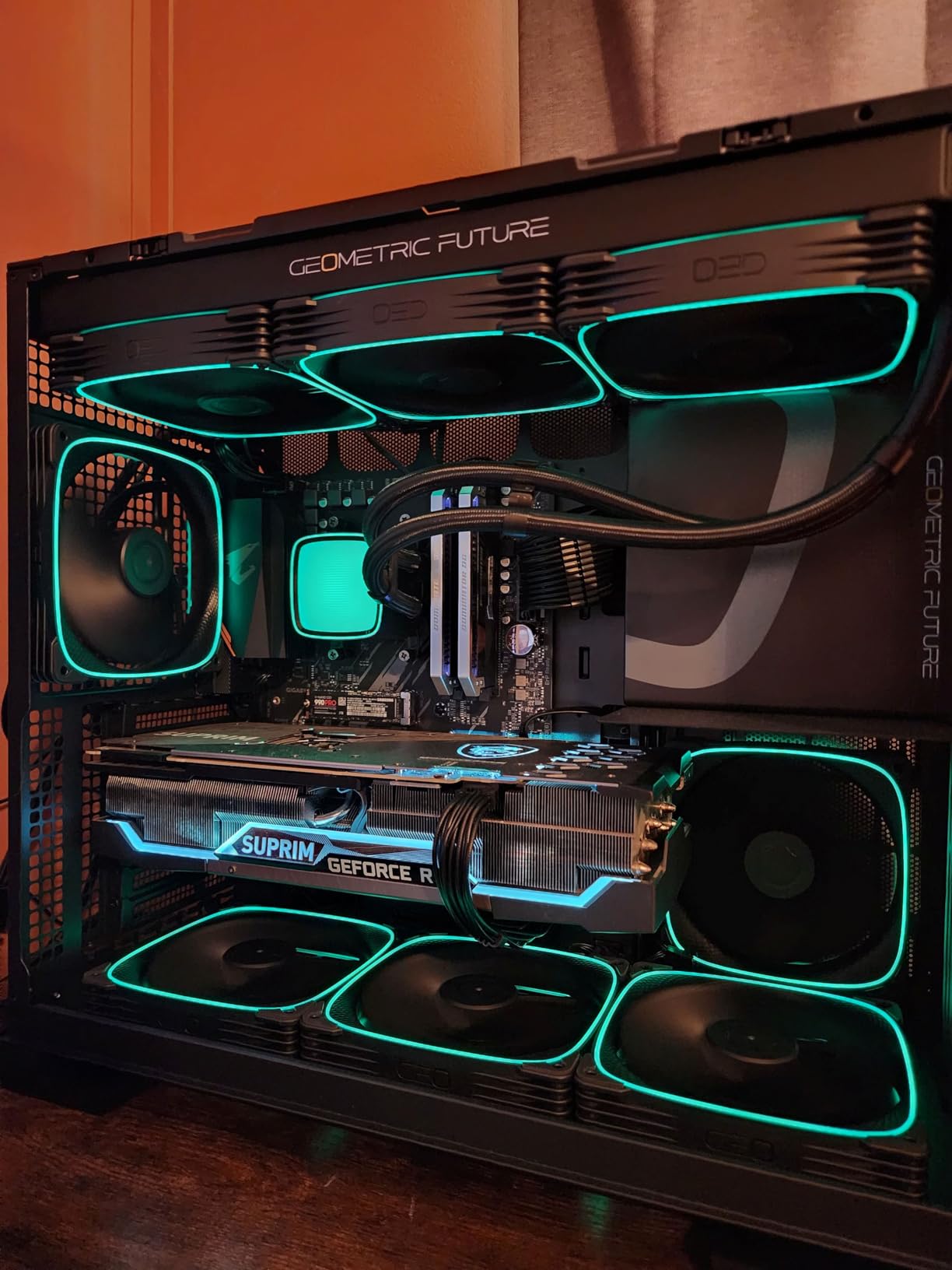 Geometric Future Eskimo Pro - 420mm AIO CPU Liquid Water Cooler - RGB PWM Squama 2503B 140mm Fan x 3 - Fit Intel LGA 1700, AMD AM5 - Black - (GEO-EP-42B) customer photo 1