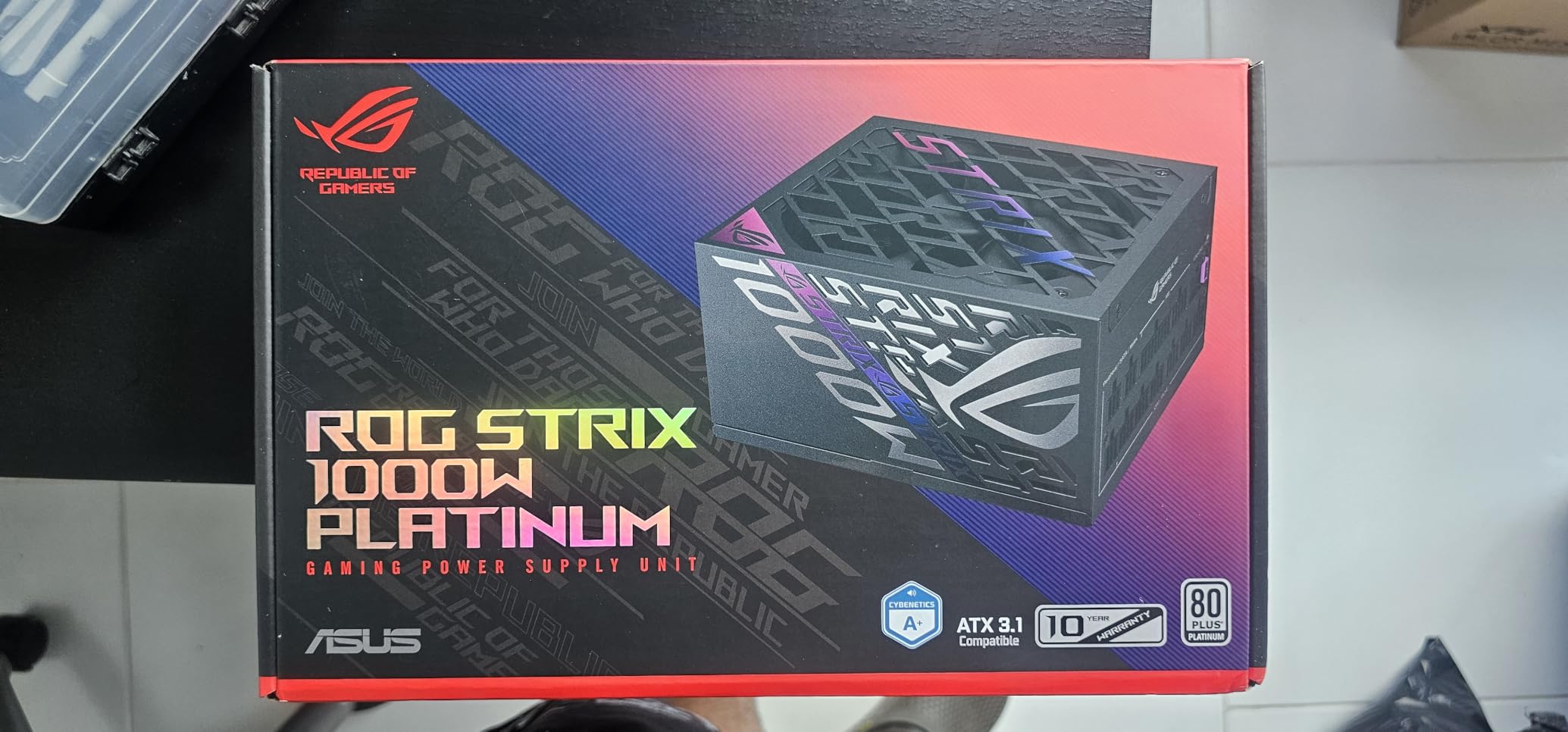 ASUS ROG Strix 1000W Platinum (Fully Modular Power Supply, 80 Plus Platinum Certified, ATX 3.1, Cybenetics Lambda A+, GaN MOSFET, GPU-First Intelligent Voltage Stabilizer, 10-Year Warranty) customer photo 1