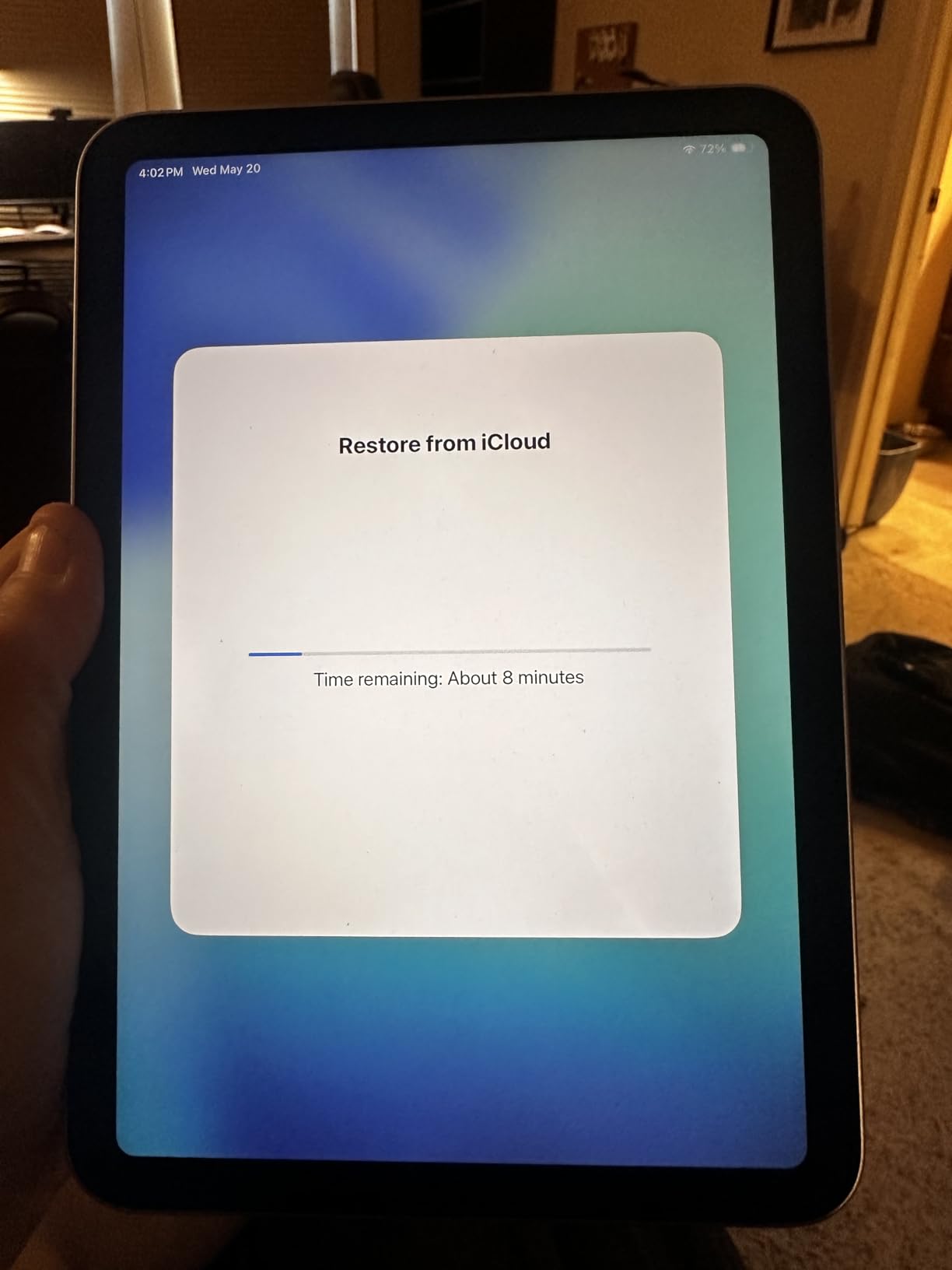 Apple iPad mini (A17 Pro): Apple Intelligence, 8.3-inch Liquid Retina Display, 128GB, Wi-Fi 6E, 12MP Front/12MP Back Camera, Touch ID, All-Day Battery Life - Blue customer photo 2